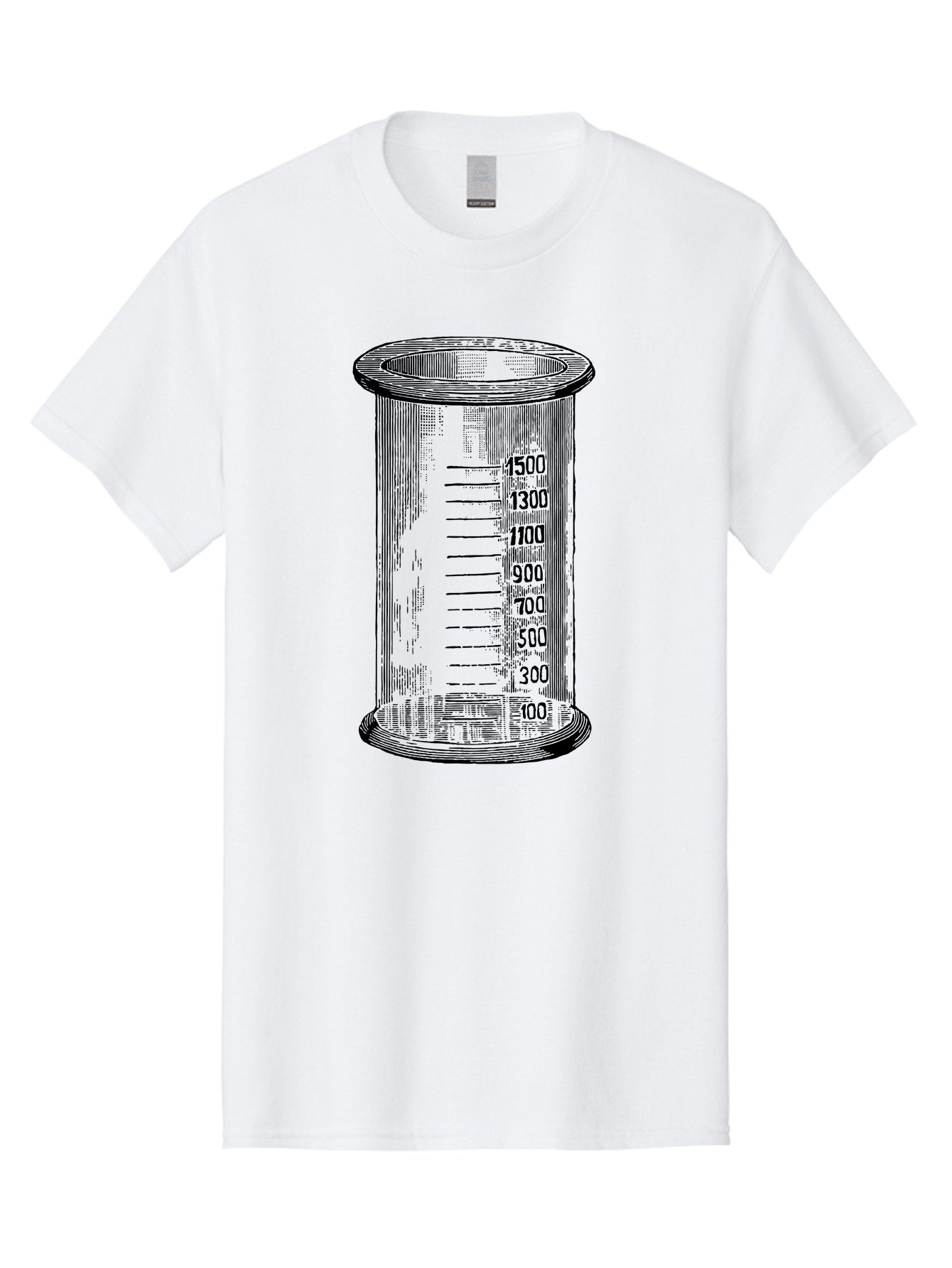 1500Ml-Beaker Men'S Graphic Tee, 100% Cotton, Comfortable Casual Summer Wear, Machine Washable, Laboratory Equipment, Measuring Beaker, Scientific Tools, Glassware, Measurement Markings, Chemistry Lab, 1500Ml Capacity, Precise Measurements, Aad577 6