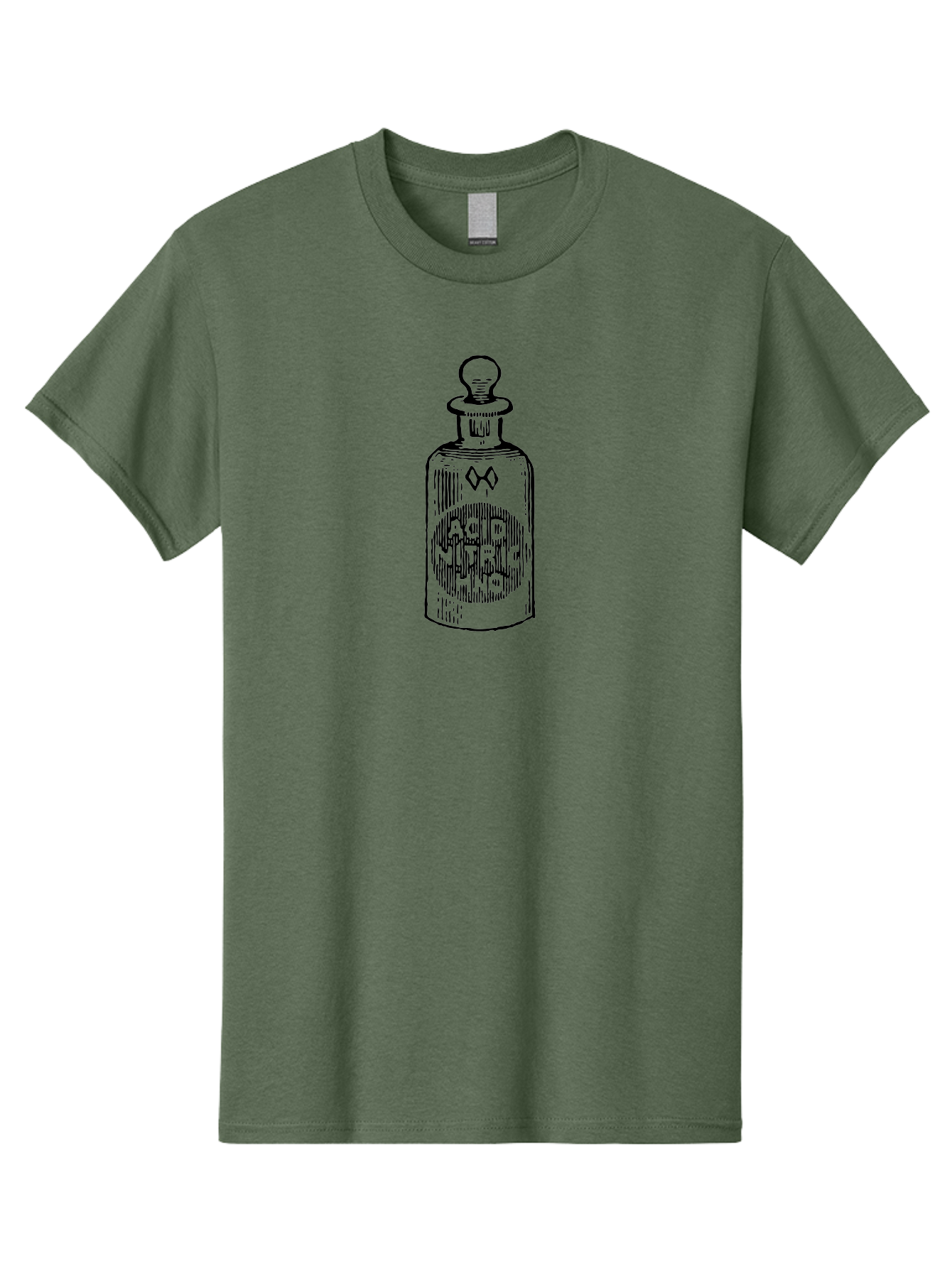 Acid-Nitricum Men'S Graphic Tee, 100% Cotton, Comfortable Casual Summer Wear, Machine Washable, Nitric Acid Bottle, Laboratory Equipment, Chemical Container, Vintage Illustration, Apothecary Jar, Scientific Symbol Aad578 3