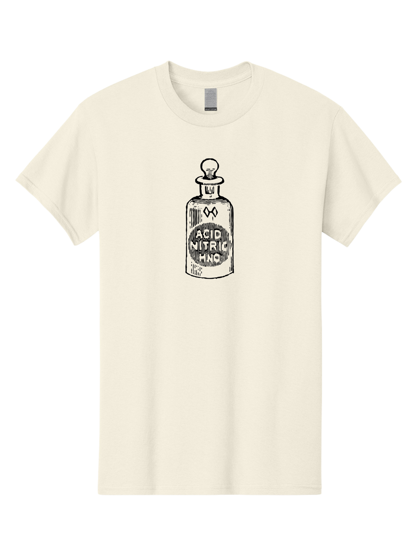 Acid-Nitricum Men'S Graphic Tee, 100% Cotton, Comfortable Casual Summer Wear, Machine Washable, Nitric Acid Bottle, Laboratory Equipment, Chemical Container, Vintage Illustration, Apothecary Jar, Scientific Symbol Aad578 15