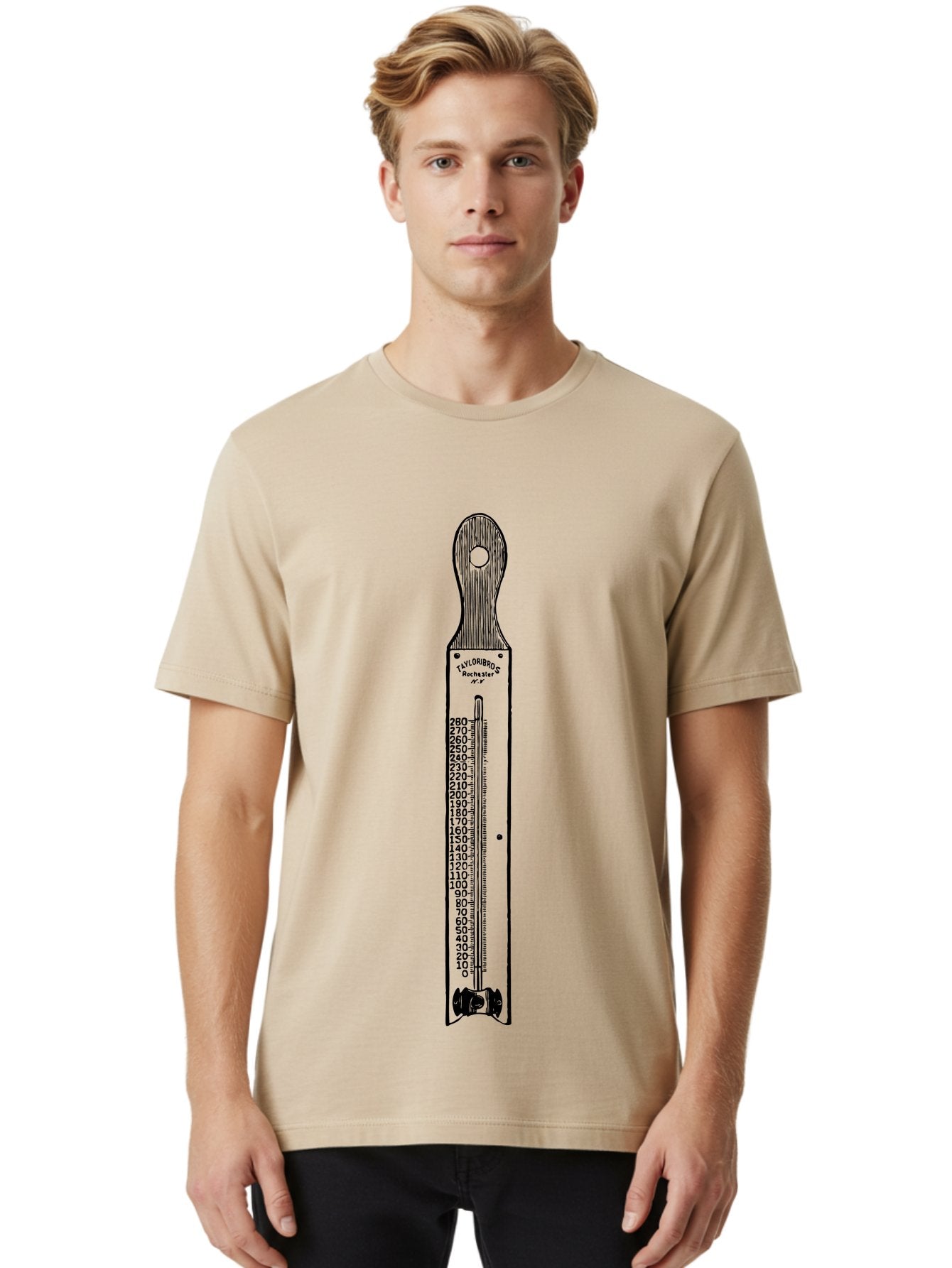 Allbrit-Thermometer Men'S Graphic Tee, 100% Cotton, Comfortable Casual Summer Wear, Machine Washable, Vintage Thermometer, Temperature Measurement, Weather Forecasting, Scientific Instrument, Mercury Thermometer, Six'S Thermometer, Aad579 22