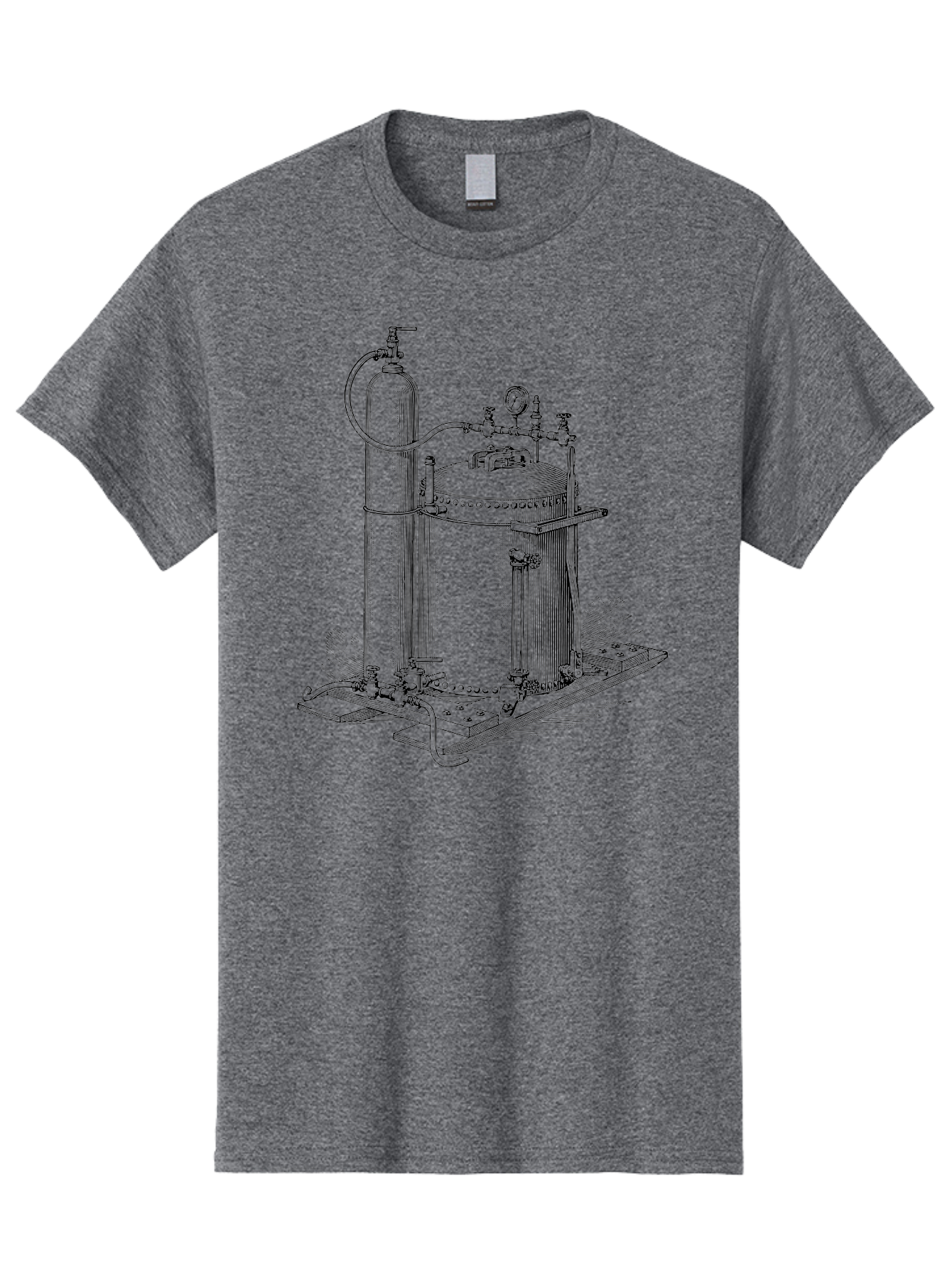 Autoclave Men'S Graphic Tee, 100% Cotton, Comfortable Casual Summer Wear, Machine Washable, Autoclave Equipment, Steam Sterilization, Laboratory Apparatus, Medical Sterilization, Pressure Vessel, Scientific Equipment, Vintage Illustration Aad581