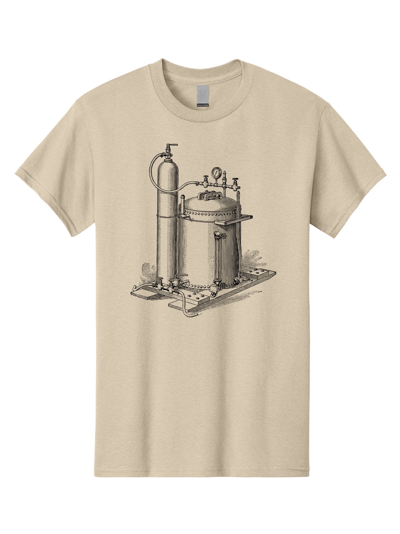 Autoclave Men'S Graphic Tee, 100% Cotton, Comfortable Casual Summer Wear, Machine Washable, Autoclave Equipment, Steam Sterilization, Laboratory Apparatus, Medical Sterilization, Pressure Vessel, Scientific Equipment, Vintage Illustration Aad581 13