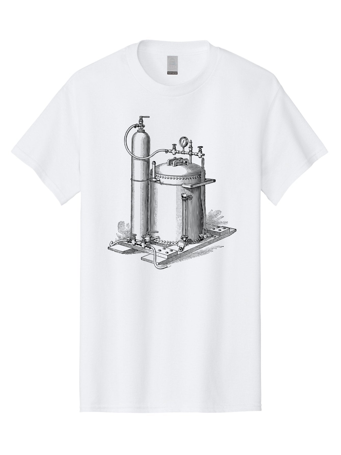 Autoclave Men'S Graphic Tee, 100% Cotton, Comfortable Casual Summer Wear, Machine Washable, Autoclave Equipment, Steam Sterilization, Laboratory Apparatus, Medical Sterilization, Pressure Vessel, Scientific Equipment, Vintage Illustration Aad581 10
