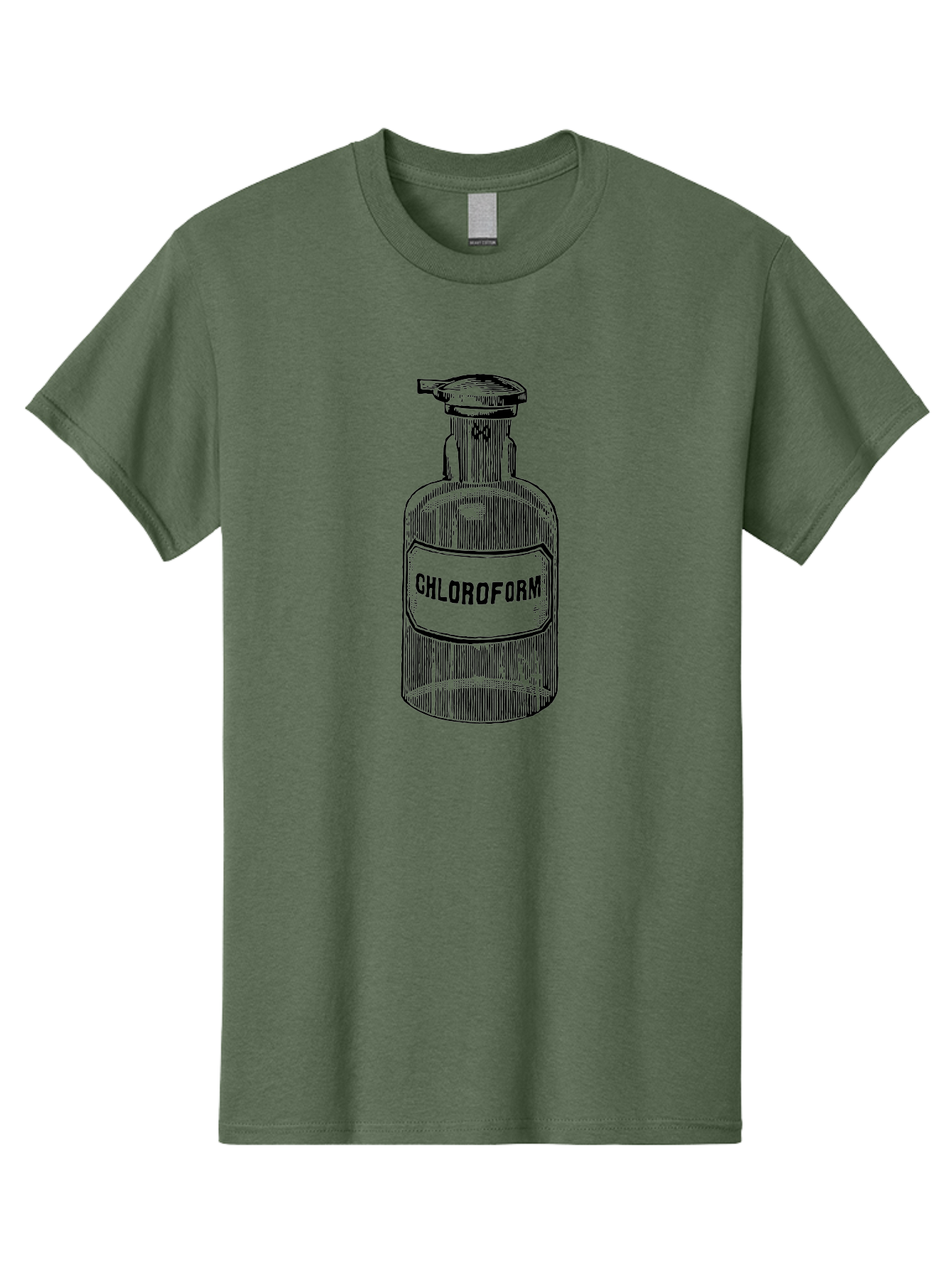 Chloroform-Bottle Men'S Graphic Tee, 100% Cotton, Comfortable Casual Summer Wear, Machine Washable, Vintage Bottle, Chloroform Label, Medical History, Antique Apothecary, Laboratory Equipment, Historical Chemical, Retro Illustration, Aad585 5