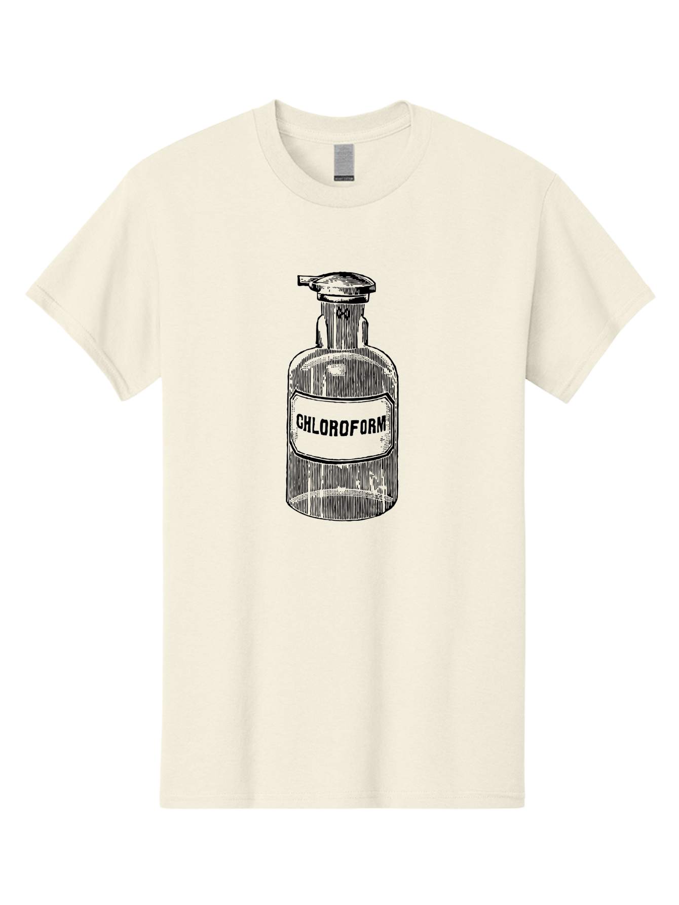 Chloroform-Bottle Men'S Graphic Tee, 100% Cotton, Comfortable Casual Summer Wear, Machine Washable, Vintage Bottle, Chloroform Label, Medical History, Antique Apothecary, Laboratory Equipment, Historical Chemical, Retro Illustration, Aad585 3