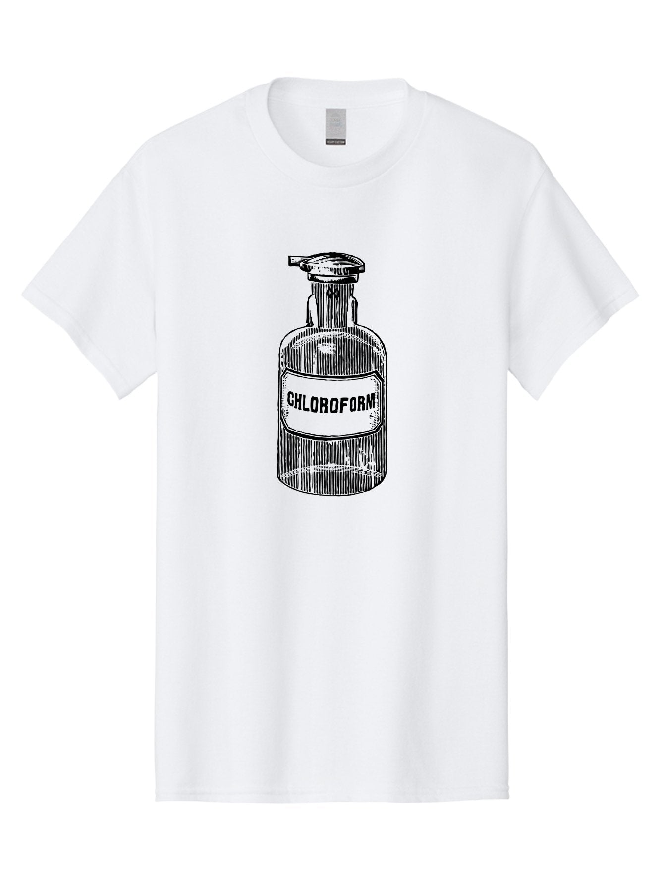 Chloroform-Bottle Men'S Graphic Tee, 100% Cotton, Comfortable Casual Summer Wear, Machine Washable, Vintage Bottle, Chloroform Label, Medical History, Antique Apothecary, Laboratory Equipment, Historical Chemical, Retro Illustration, Aad585 7