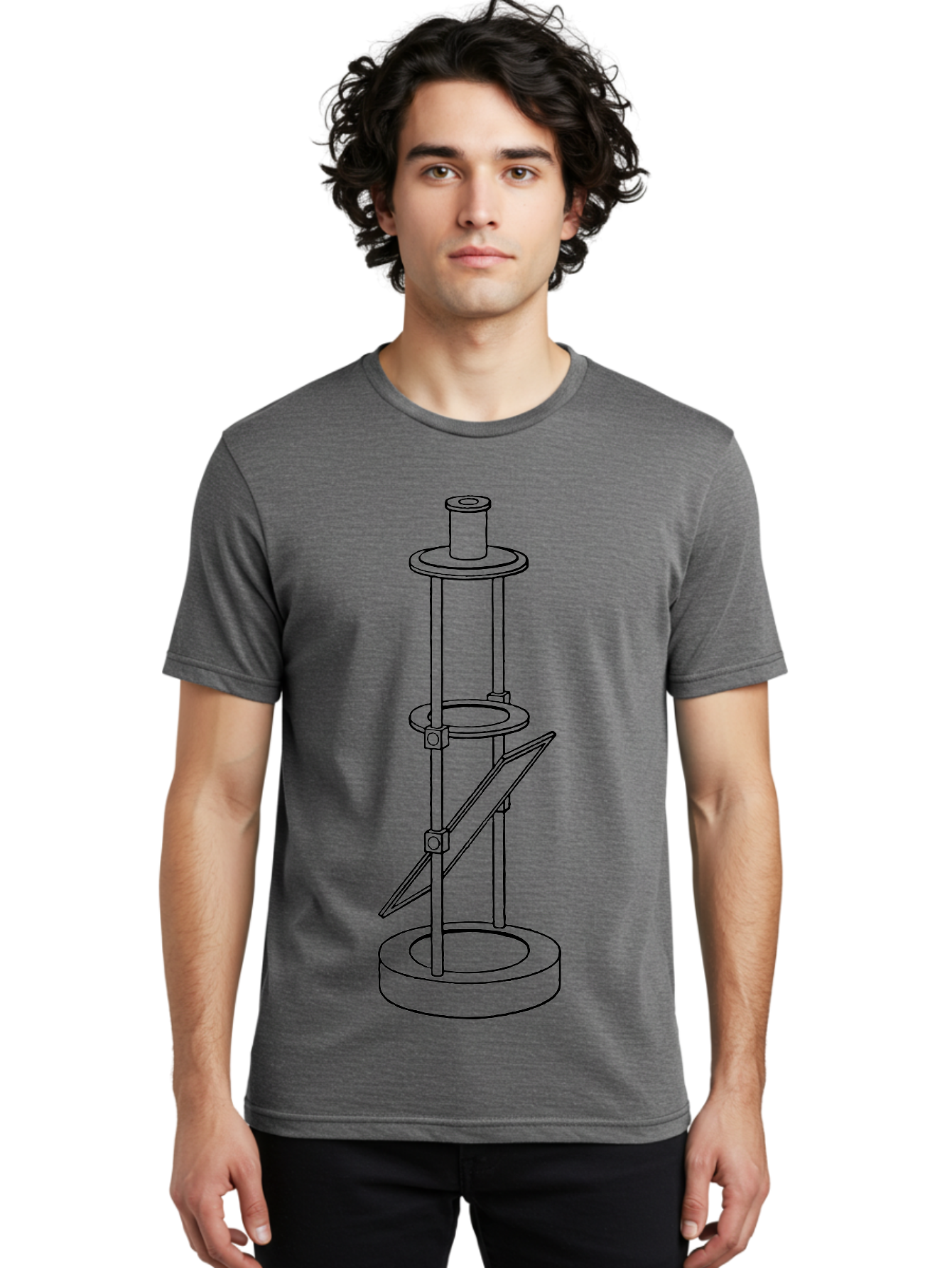 Cylindrical-Device Men'S Graphic Tee, 100% Cotton, Comfortable Casual Summer Wear, Machine Washable, Cylindrical Device, Mechanical Parts, Technical Drawing, Industrial Design, Modern Machinery, Engineering Diagram, 3D Model Aad590 12