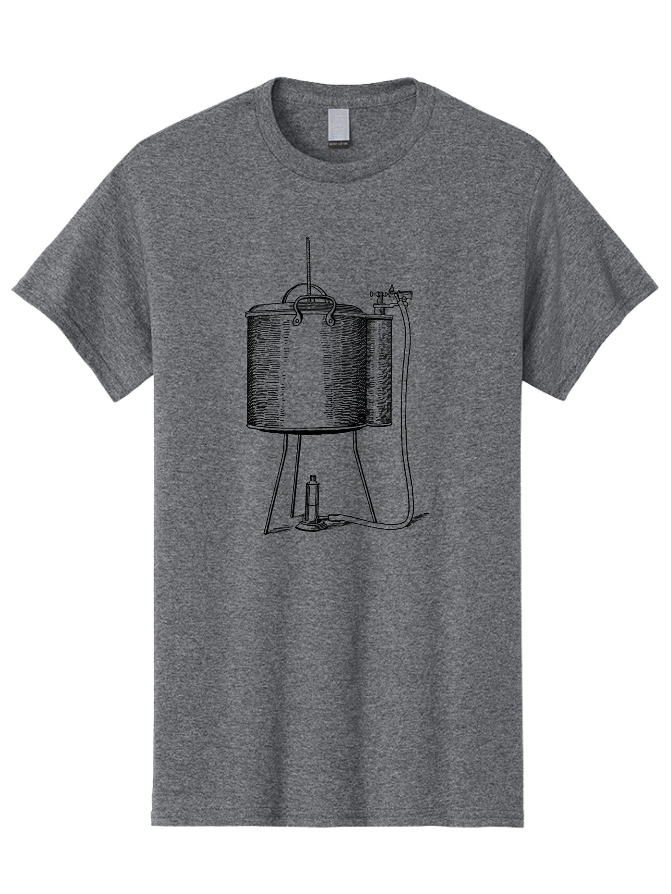 Cylindrical-Tank-With-Valve Men'S Graphic Tee, 100% Cotton, Comfortable Casual Summer Wear, Machine Washable, Leyden Jar, Electrical Device, Scientific Equipment, Vintage Illustration, Electrostatic Charge, Historical Experiment, Aad591 10