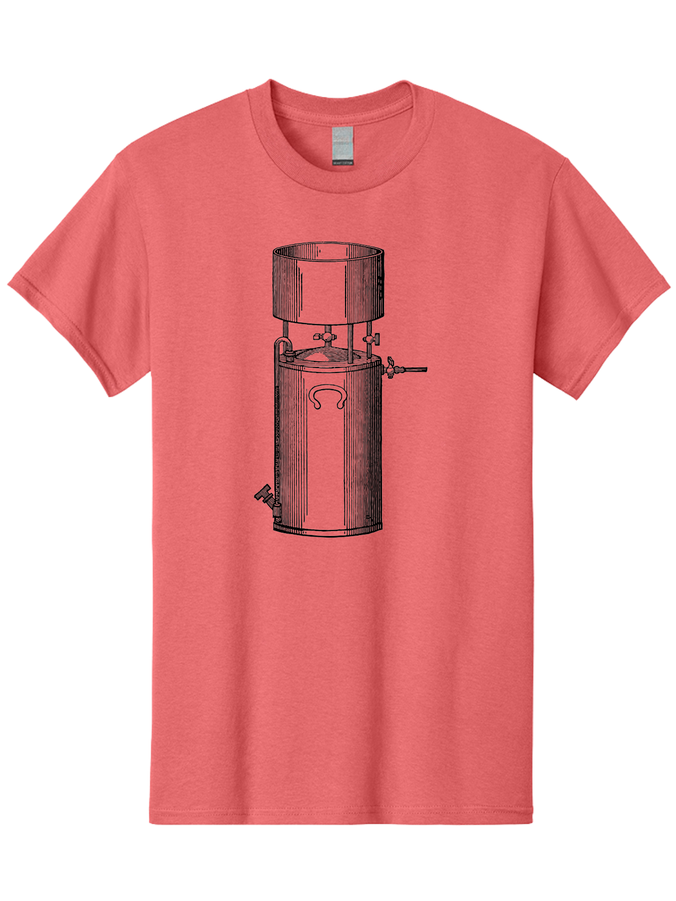 Cylindrical-Tank Men'S Graphic Tee, 100% Cotton, Comfortable Casual Summer Wear, Machine Washable, Industrial Tank, Cylindrical Vessel, Mechanical Equipment, Pipes And Valves, Industrial Machinery, Engineering Diagram, Technical Drawing Aad592 21