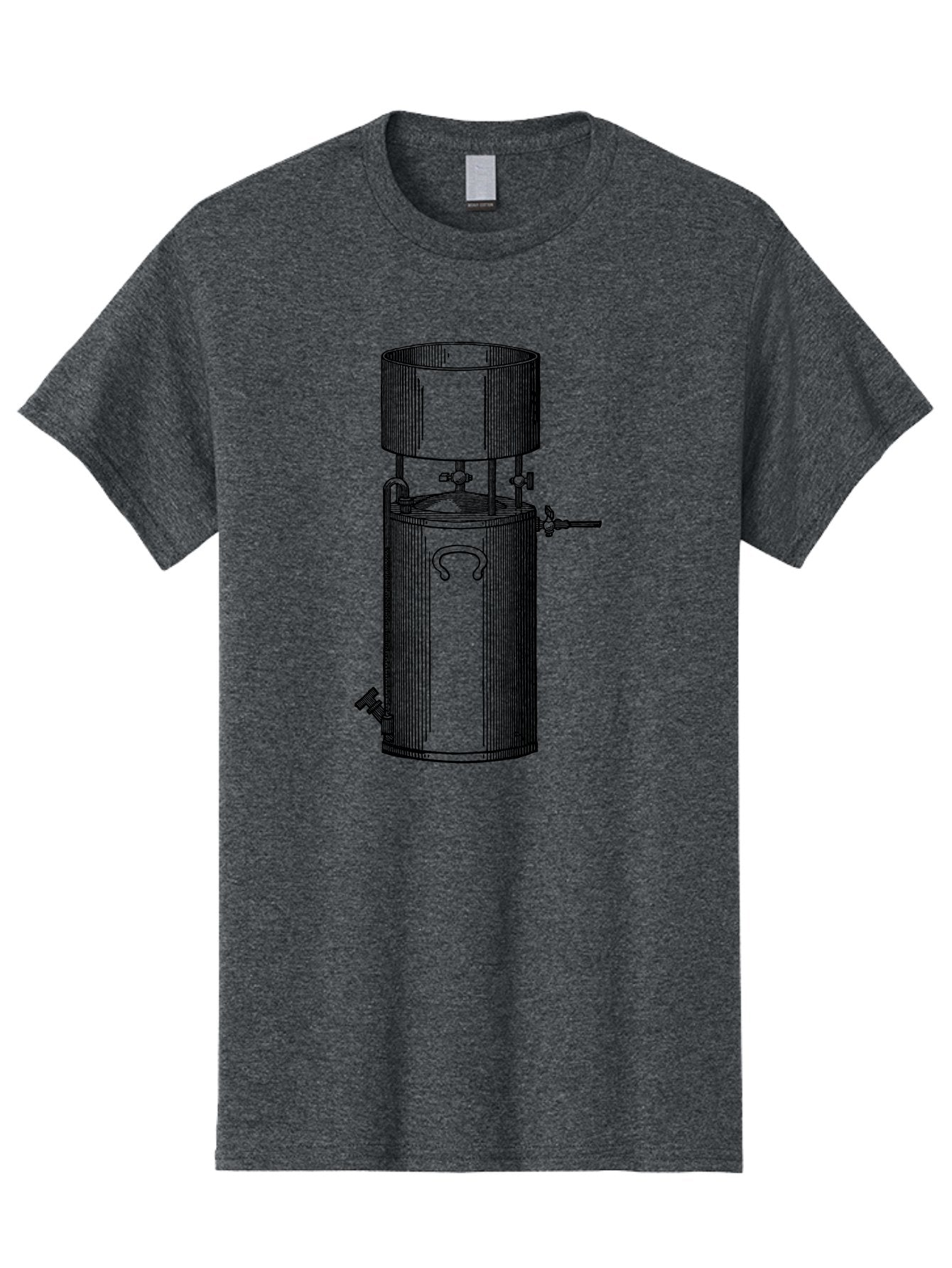 Cylindrical-Tank Men'S Graphic Tee, 100% Cotton, Comfortable Casual Summer Wear, Machine Washable, Industrial Tank, Cylindrical Vessel, Mechanical Equipment, Pipes And Valves, Industrial Machinery, Engineering Diagram, Technical Drawing Aad592 8