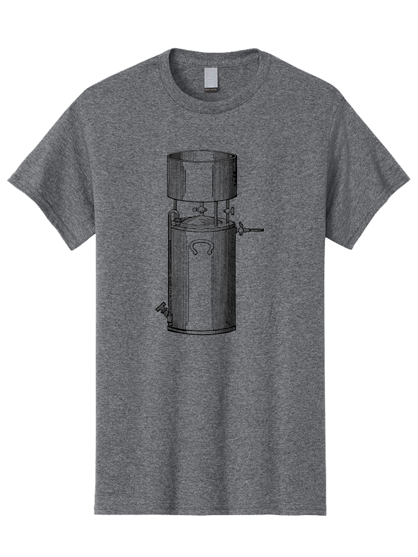 Cylindrical-Tank Men'S Graphic Tee, 100% Cotton, Comfortable Casual Summer Wear, Machine Washable, Industrial Tank, Cylindrical Vessel, Mechanical Equipment, Pipes And Valves, Industrial Machinery, Engineering Diagram, Technical Drawing Aad592 3