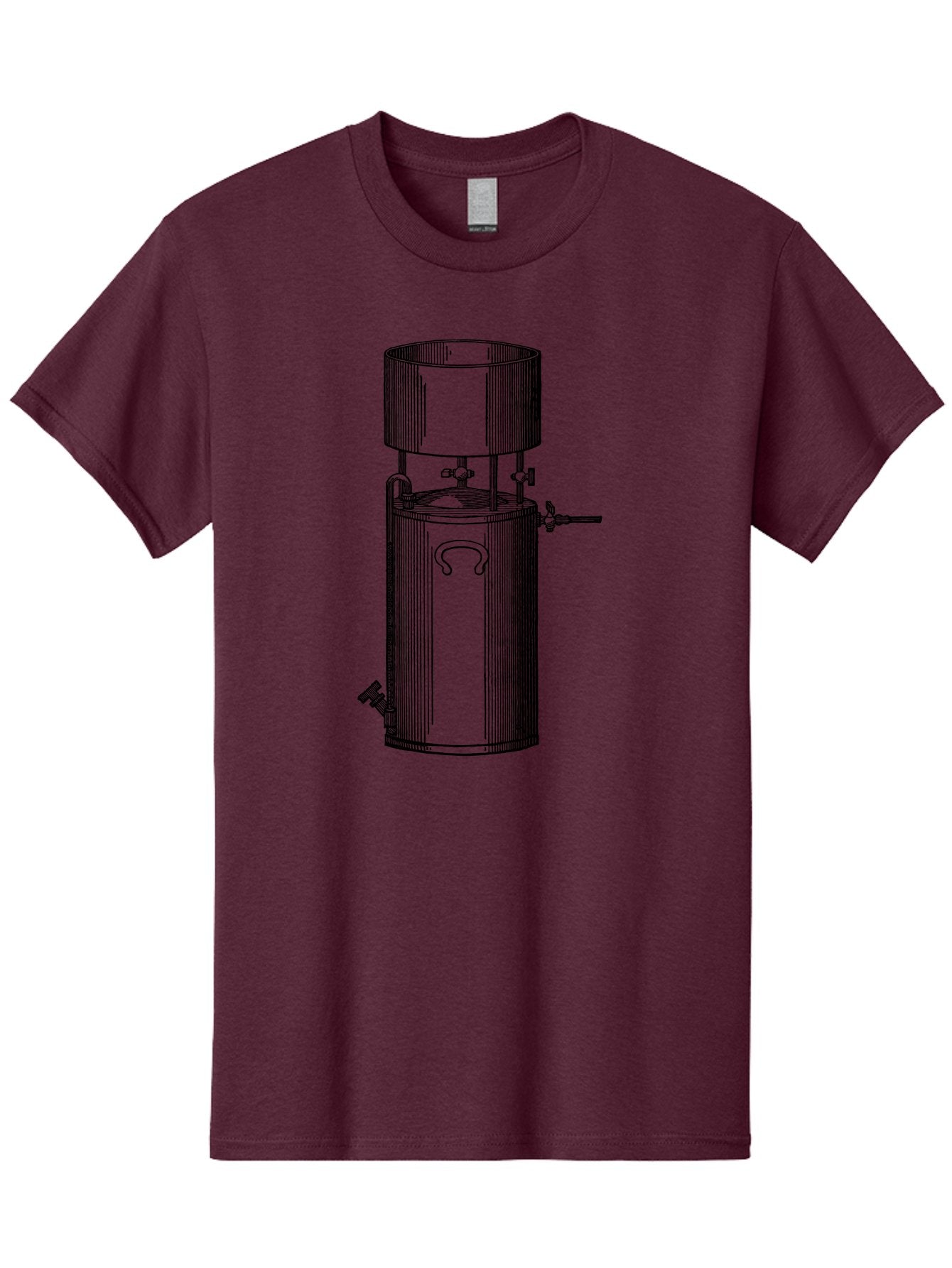 Cylindrical-Tank Men'S Graphic Tee, 100% Cotton, Comfortable Casual Summer Wear, Machine Washable, Industrial Tank, Cylindrical Vessel, Mechanical Equipment, Pipes And Valves, Industrial Machinery, Engineering Diagram, Technical Drawing Aad592 9