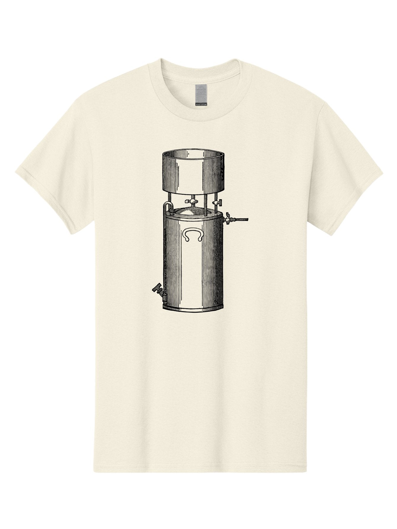 Cylindrical-Tank Men'S Graphic Tee, 100% Cotton, Comfortable Casual Summer Wear, Machine Washable, Industrial Tank, Cylindrical Vessel, Mechanical Equipment, Pipes And Valves, Industrial Machinery, Engineering Diagram, Technical Drawing Aad592 3