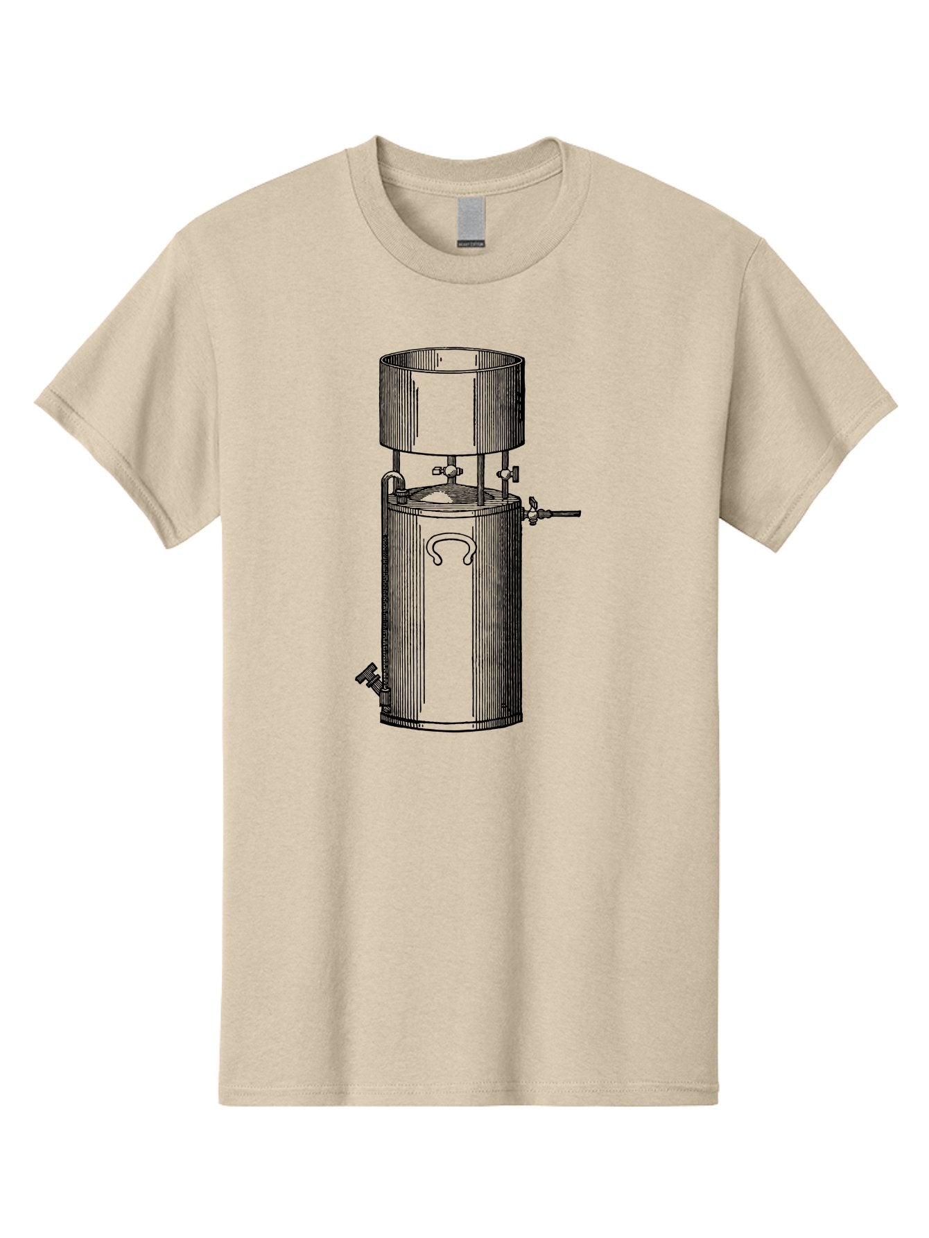 Cylindrical-Tank Men'S Graphic Tee, 100% Cotton, Comfortable Casual Summer Wear, Machine Washable, Industrial Tank, Cylindrical Vessel, Mechanical Equipment, Pipes And Valves, Industrial Machinery, Engineering Diagram, Technical Drawing Aad592 12