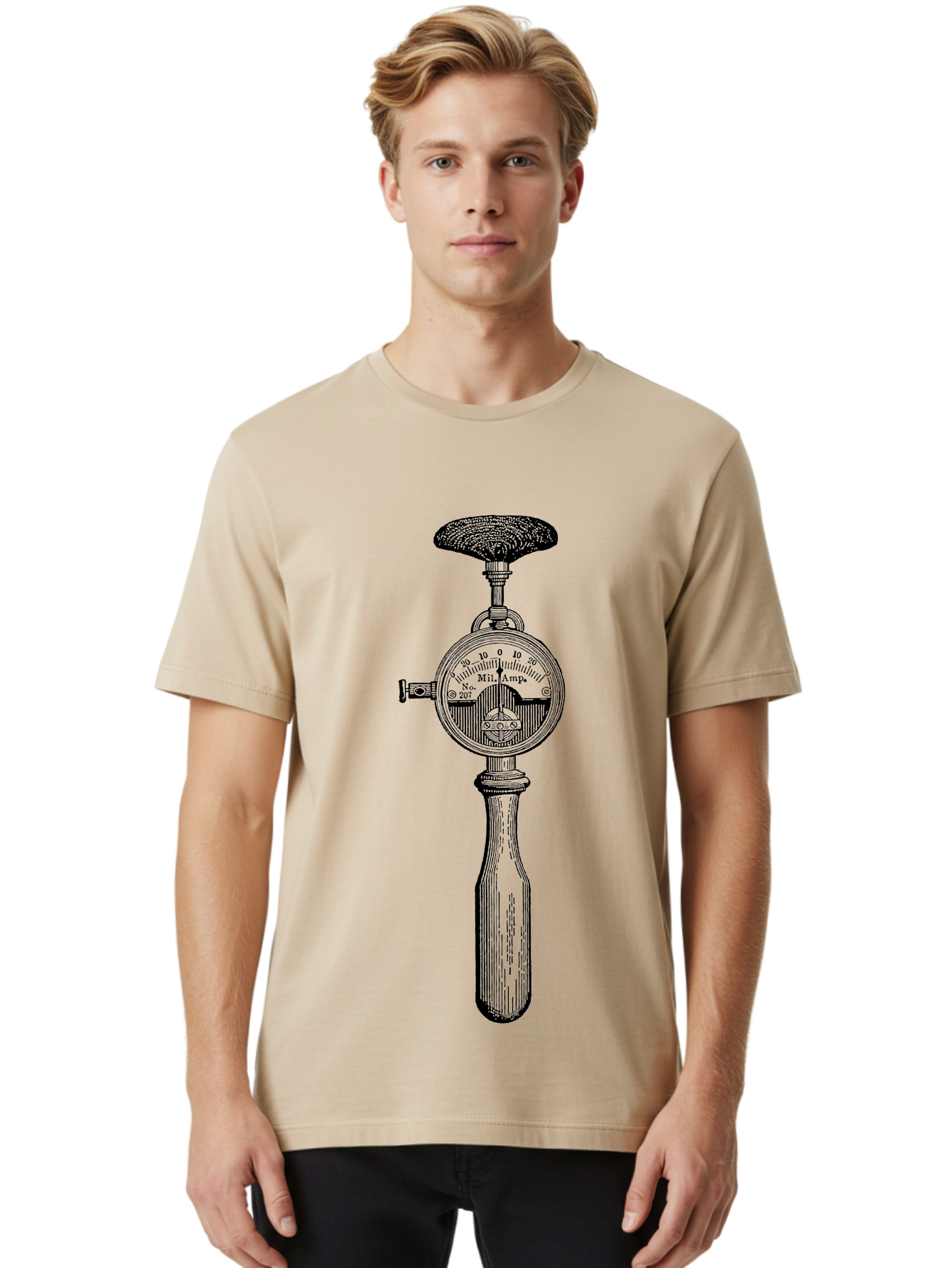 Durometer Men'S Graphic Tee, 100% Cotton, Comfortable Casual Summer Wear, Machine Washable, Schmidt Hammer, Concrete Testing Equipment, Rebound Hammer Test, Concrete Strength Testing, Non-Destructive Testing, Construction Materials Testing, Aad593 20