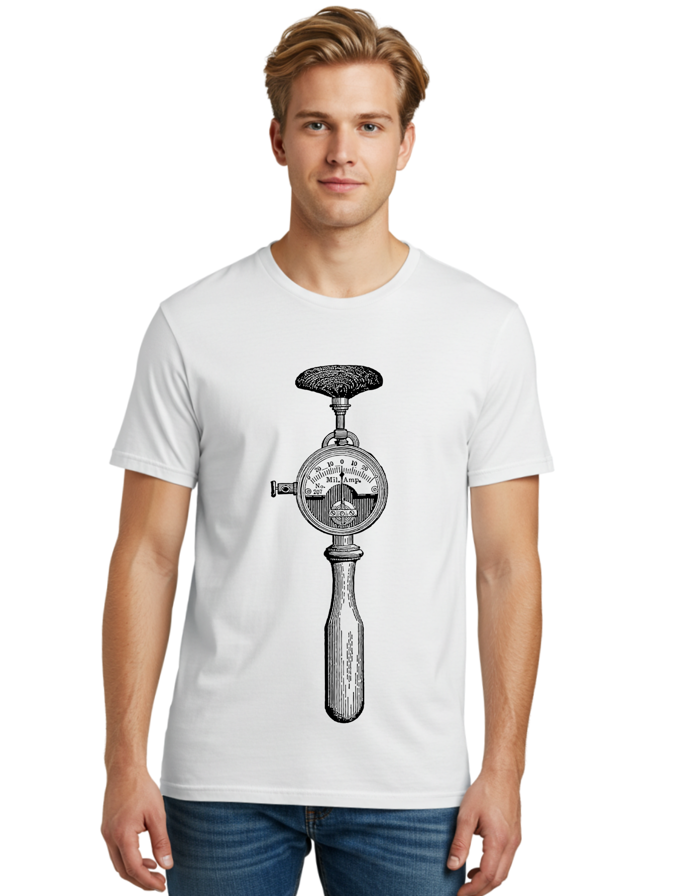 Durometer Men'S Graphic Tee, 100% Cotton, Comfortable Casual Summer Wear, Machine Washable, Schmidt Hammer, Concrete Testing Equipment, Rebound Hammer Test, Concrete Strength Testing, Non-Destructive Testing, Construction Materials Testing, Aad593