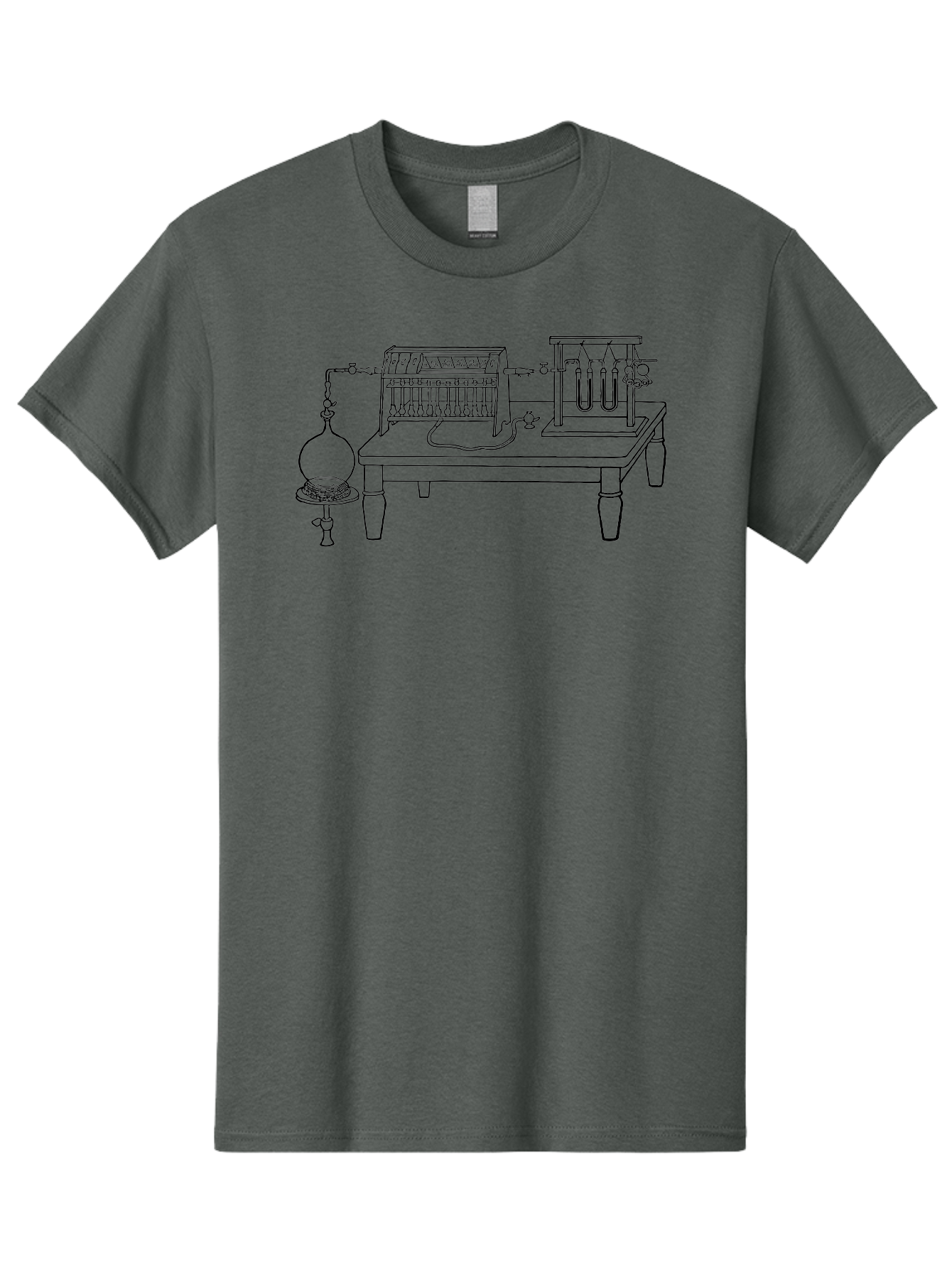Electrolysis-Apparatus Men'S Graphic Tee, 100% Cotton, Comfortable Casual Summer Wear, Machine Washable, Electrolysis Apparatus, Laboratory Equipment, Scientific Experiment, Chemistry Setup, Electrical Components, Glassware, Aad594