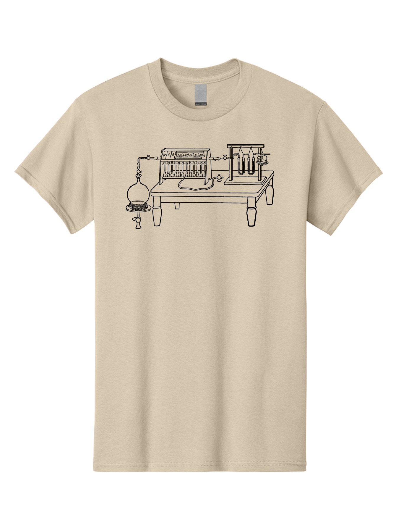 Electrolysis-Apparatus Men'S Graphic Tee, 100% Cotton, Comfortable Casual Summer Wear, Machine Washable, Electrolysis Apparatus, Laboratory Equipment, Scientific Experiment, Chemistry Setup, Electrical Components, Glassware, Aad594 3