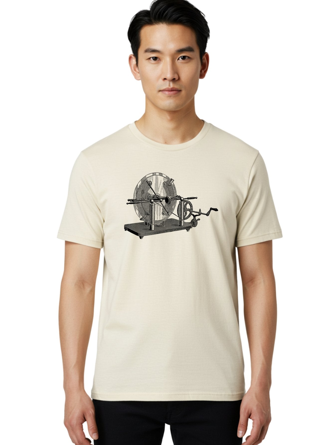 Electrostatic-Generator Men'S Graphic Tee, 100% Cotton, Comfortable Casual Summer Wear, Machine Washable, Electrostatic Generator, Wimshurst Machine, Static Electricity, Antique Equipment, Vintage Science, Experimental Apparatus, Aad595 20