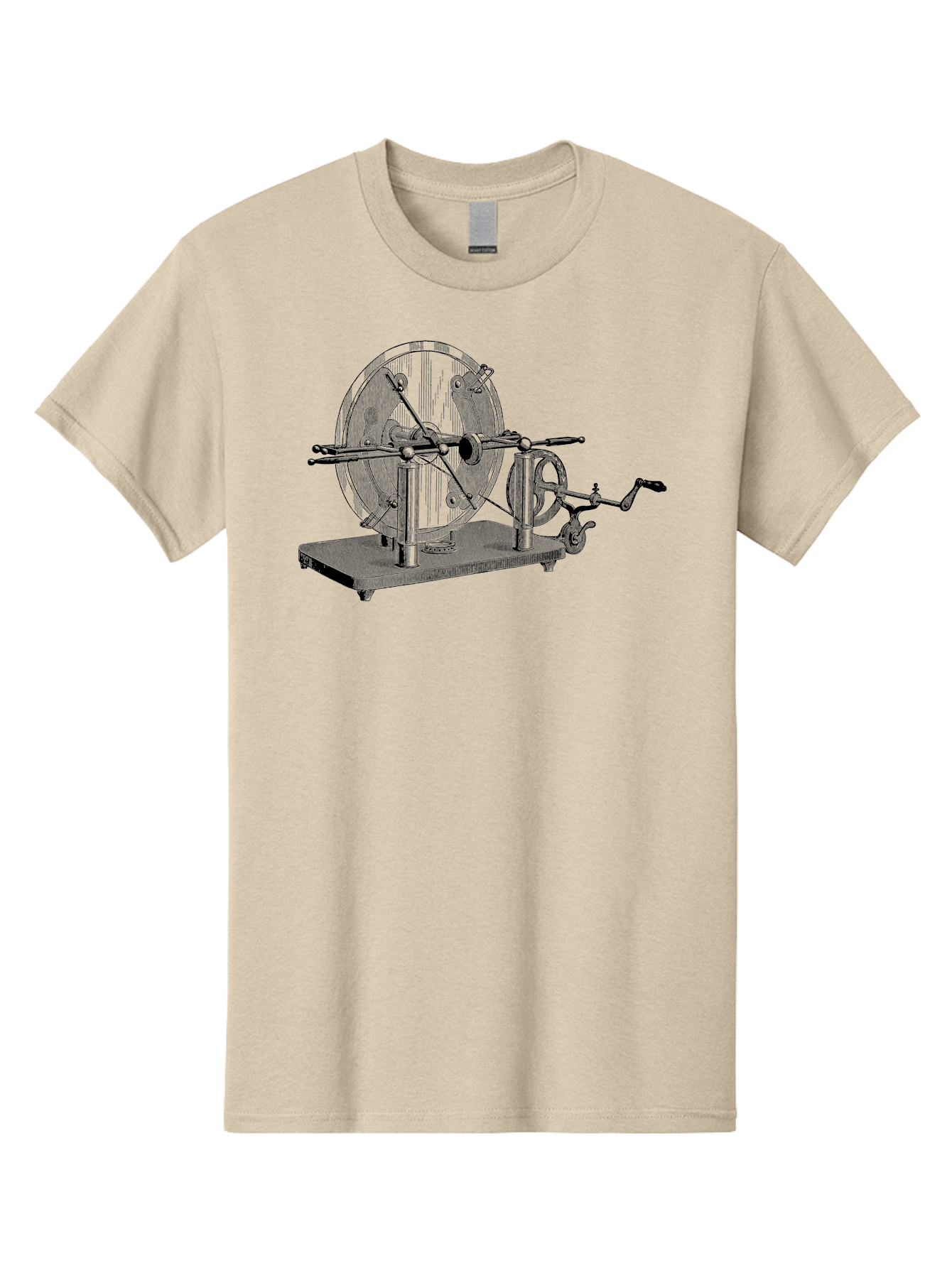 Electrostatic-Generator Men'S Graphic Tee, 100% Cotton, Comfortable Casual Summer Wear, Machine Washable, Electrostatic Generator, Wimshurst Machine, Static Electricity, Antique Equipment, Vintage Science, Experimental Apparatus, Aad595 19