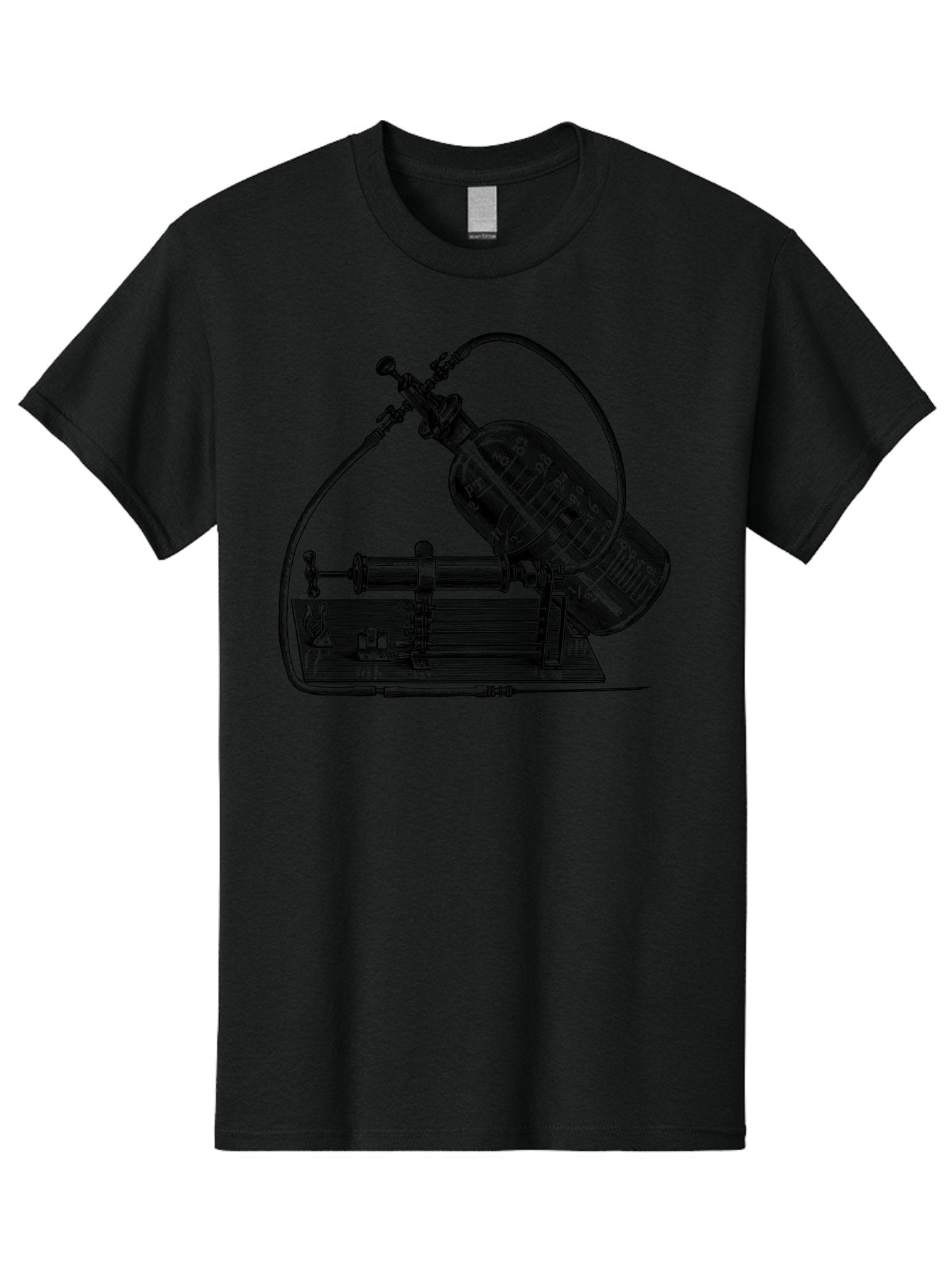 Gas-Pump Men'S Graphic Tee, 100% Cotton, Comfortable Casual Summer Wear, Machine Washable, Steam Engine, Industrial Machinery, Historical Equipment, Mechanical Device, Newcomen Engine, Steam Power, Industrial Revolution, Antique Technology, Aad600 4