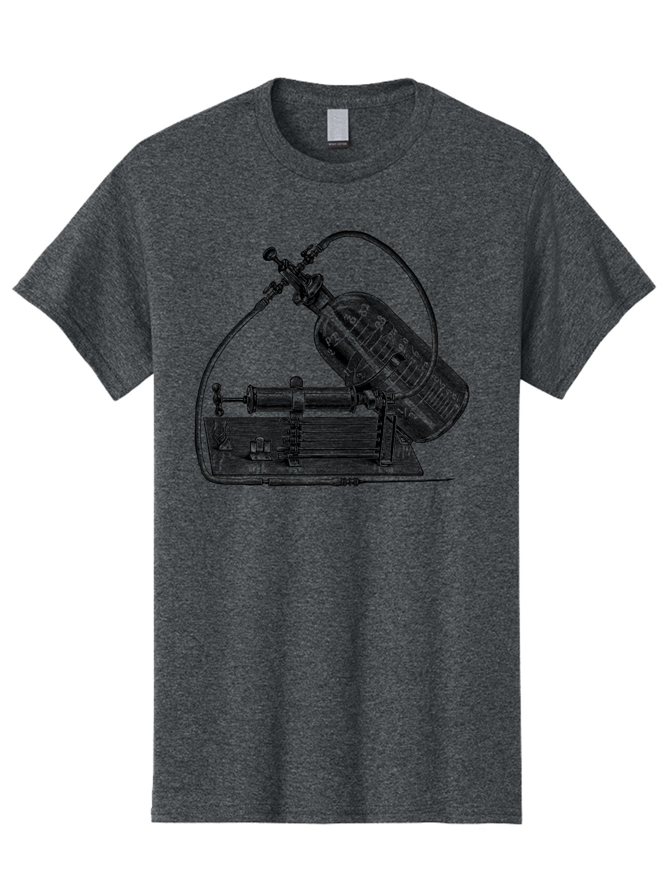 Gas-Pump Men'S Graphic Tee, 100% Cotton, Comfortable Casual Summer Wear, Machine Washable, Steam Engine, Industrial Machinery, Historical Equipment, Mechanical Device, Newcomen Engine, Steam Power, Industrial Revolution, Antique Technology, Aad600 10