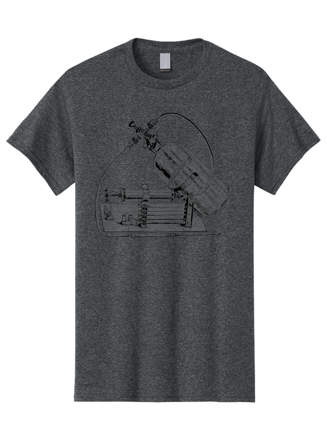 Gas-Pump Men'S Graphic Tee, 100% Cotton, Comfortable Casual Summer Wear, Machine Washable, Steam Engine, Industrial Machinery, Historical Equipment, Mechanical Device, Newcomen Engine, Steam Power, Industrial Revolution, Antique Technology, Aad600 27