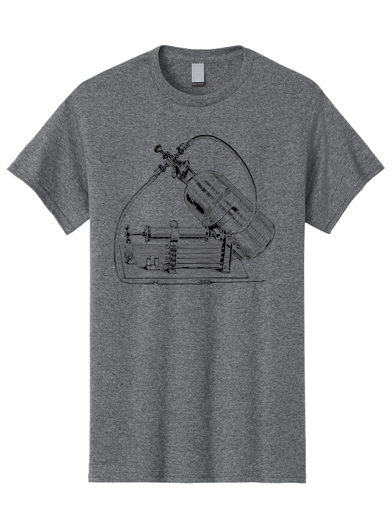 Gas-Pump Men'S Graphic Tee, 100% Cotton, Comfortable Casual Summer Wear, Machine Washable, Steam Engine, Industrial Machinery, Historical Equipment, Mechanical Device, Newcomen Engine, Steam Power, Industrial Revolution, Antique Technology, Aad600 5