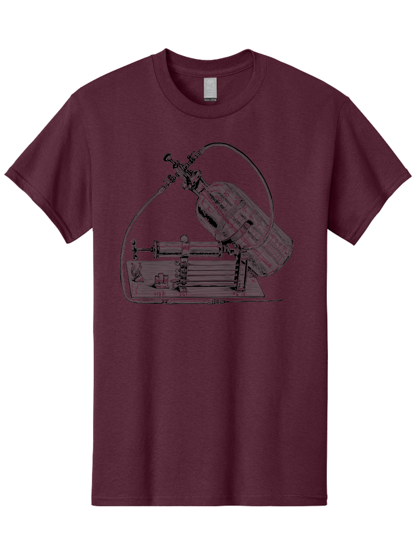 Gas-Pump Men'S Graphic Tee, 100% Cotton, Comfortable Casual Summer Wear, Machine Washable, Steam Engine, Industrial Machinery, Historical Equipment, Mechanical Device, Newcomen Engine, Steam Power, Industrial Revolution, Antique Technology, Aad600 11