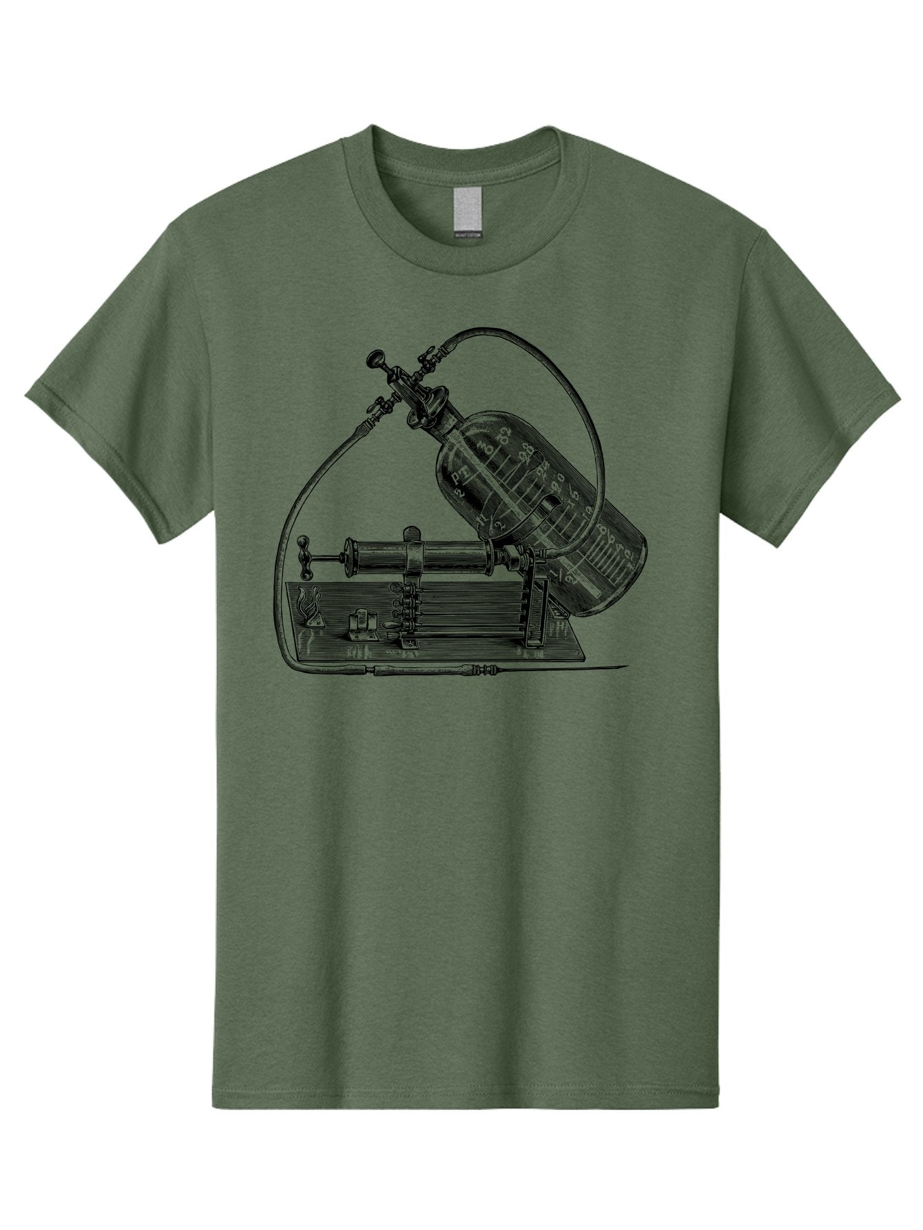 Gas-Pump Men'S Graphic Tee, 100% Cotton, Comfortable Casual Summer Wear, Machine Washable, Steam Engine, Industrial Machinery, Historical Equipment, Mechanical Device, Newcomen Engine, Steam Power, Industrial Revolution, Antique Technology, Aad600 6