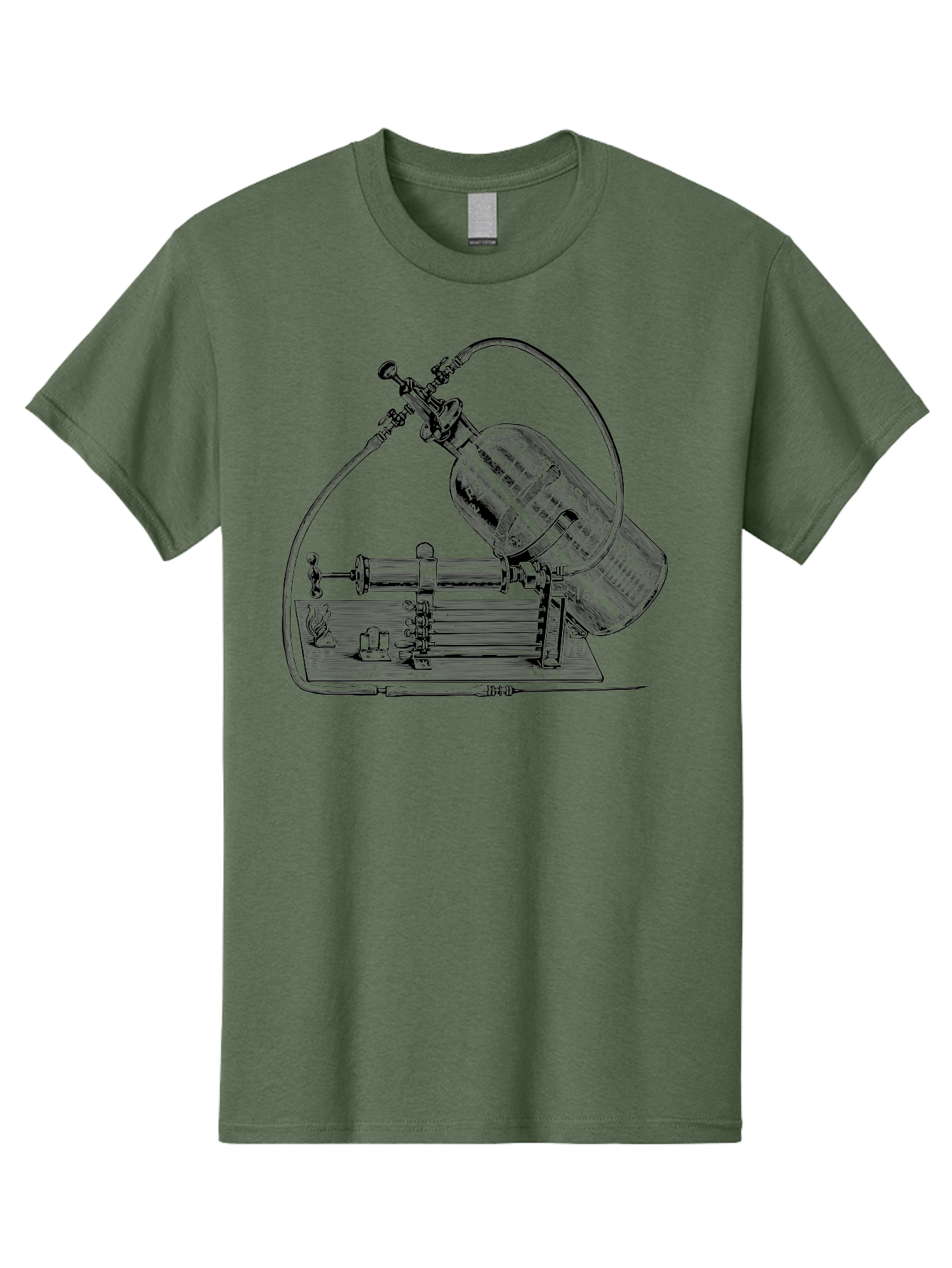 Gas-Pump Men'S Graphic Tee, 100% Cotton, Comfortable Casual Summer Wear, Machine Washable, Steam Engine, Industrial Machinery, Historical Equipment, Mechanical Device, Newcomen Engine, Steam Power, Industrial Revolution, Antique Technology, Aad600 13