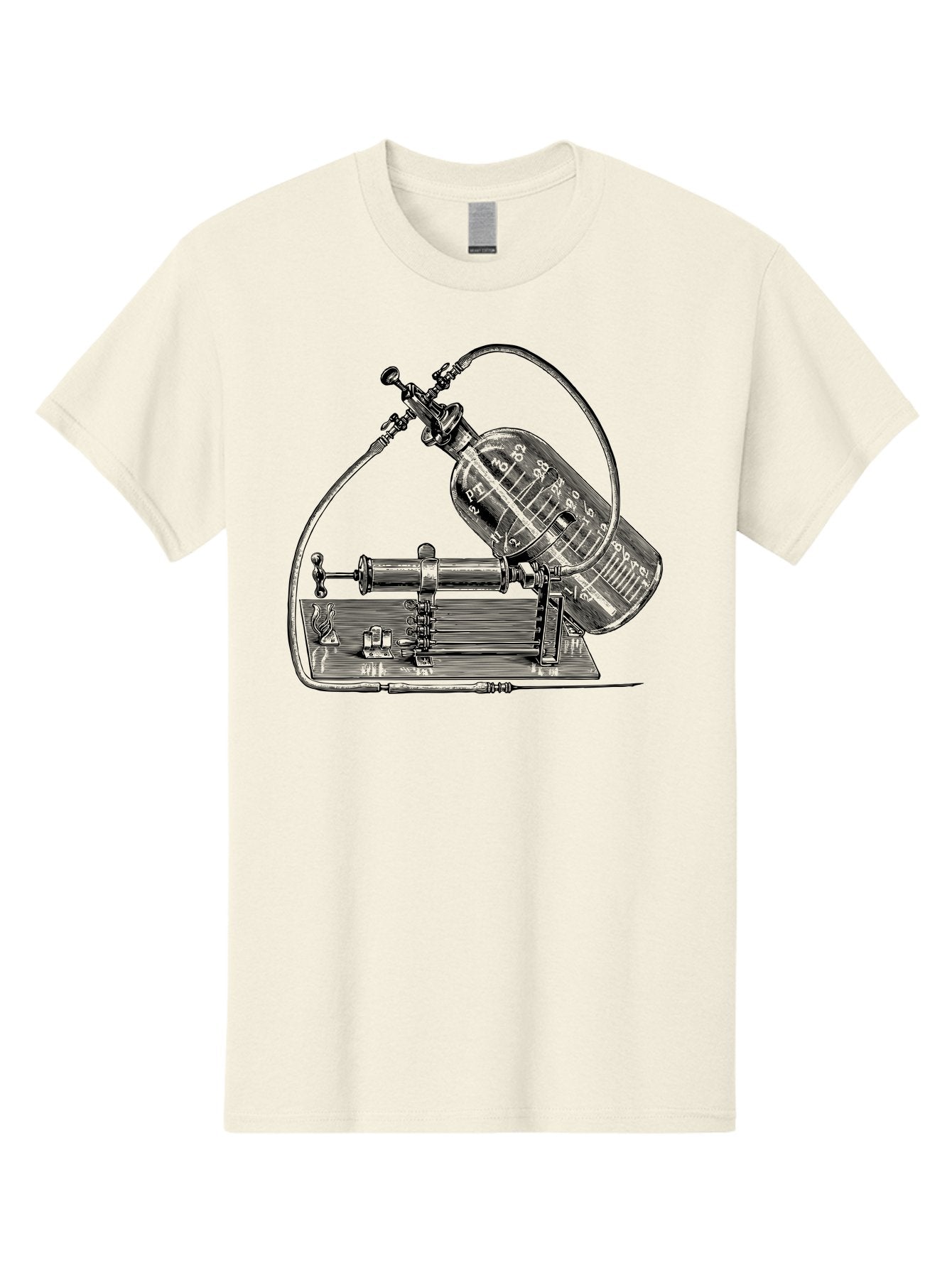 Gas-Pump Men'S Graphic Tee, 100% Cotton, Comfortable Casual Summer Wear, Machine Washable, Steam Engine, Industrial Machinery, Historical Equipment, Mechanical Device, Newcomen Engine, Steam Power, Industrial Revolution, Antique Technology, Aad600 9