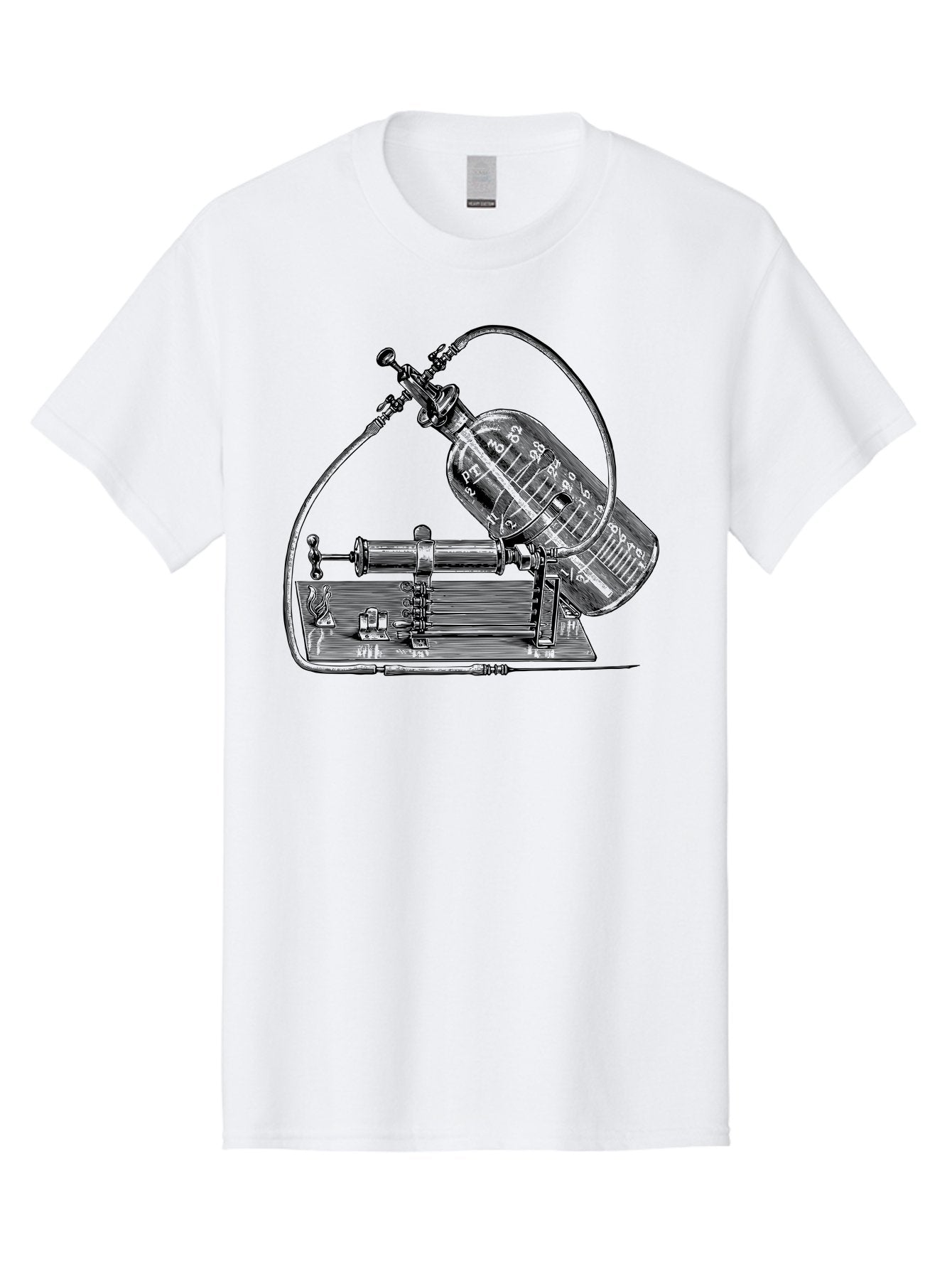 Gas-Pump Men'S Graphic Tee, 100% Cotton, Comfortable Casual Summer Wear, Machine Washable, Steam Engine, Industrial Machinery, Historical Equipment, Mechanical Device, Newcomen Engine, Steam Power, Industrial Revolution, Antique Technology, Aad600 7