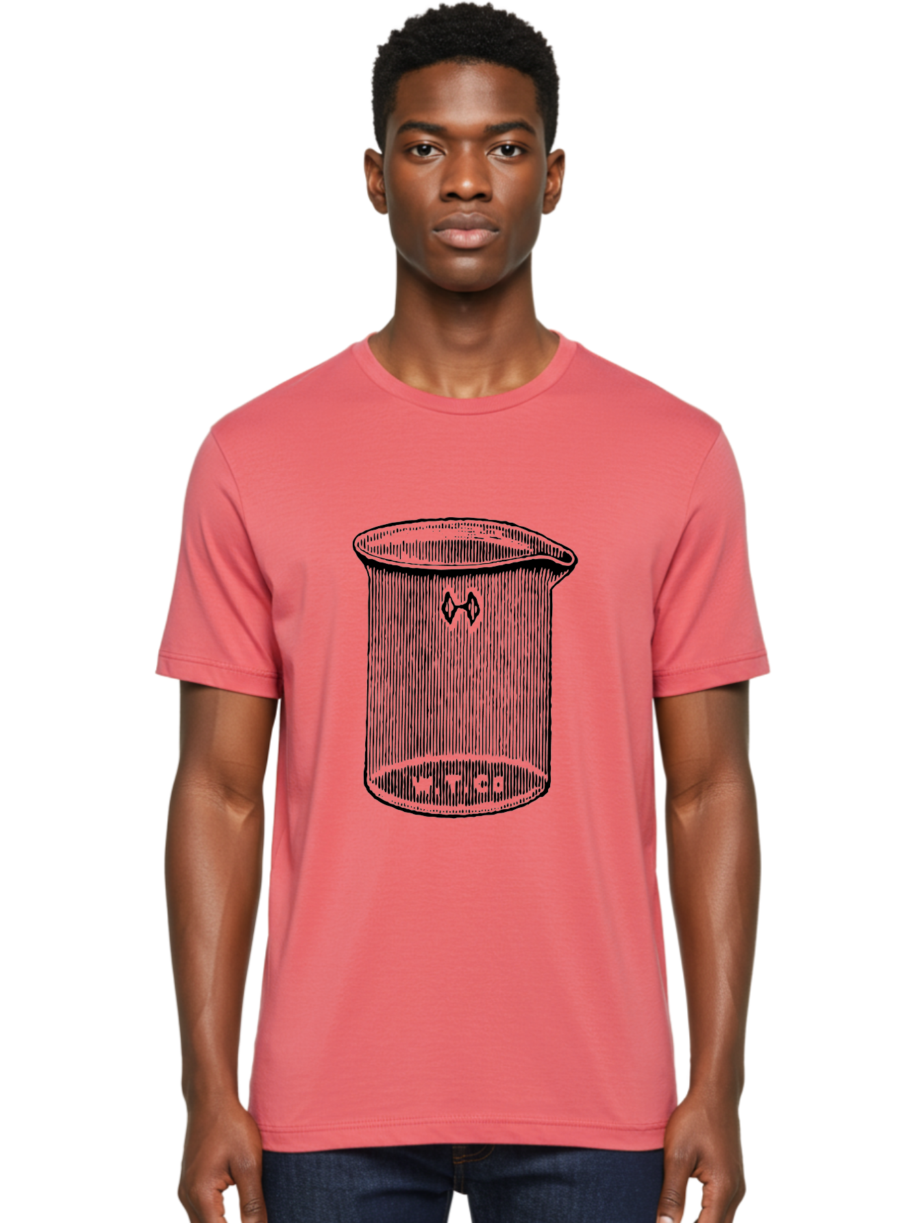 Glass-Beaker Men'S Graphic Tee, 100% Cotton, Comfortable Casual Summer Wear, Machine Washable, Chemical Beaker, Laboratory Equipment, Black And White Illustration, Scientific Glassware, Hazardous Materials Symbol, Chemistry Experiments, Aad601 30