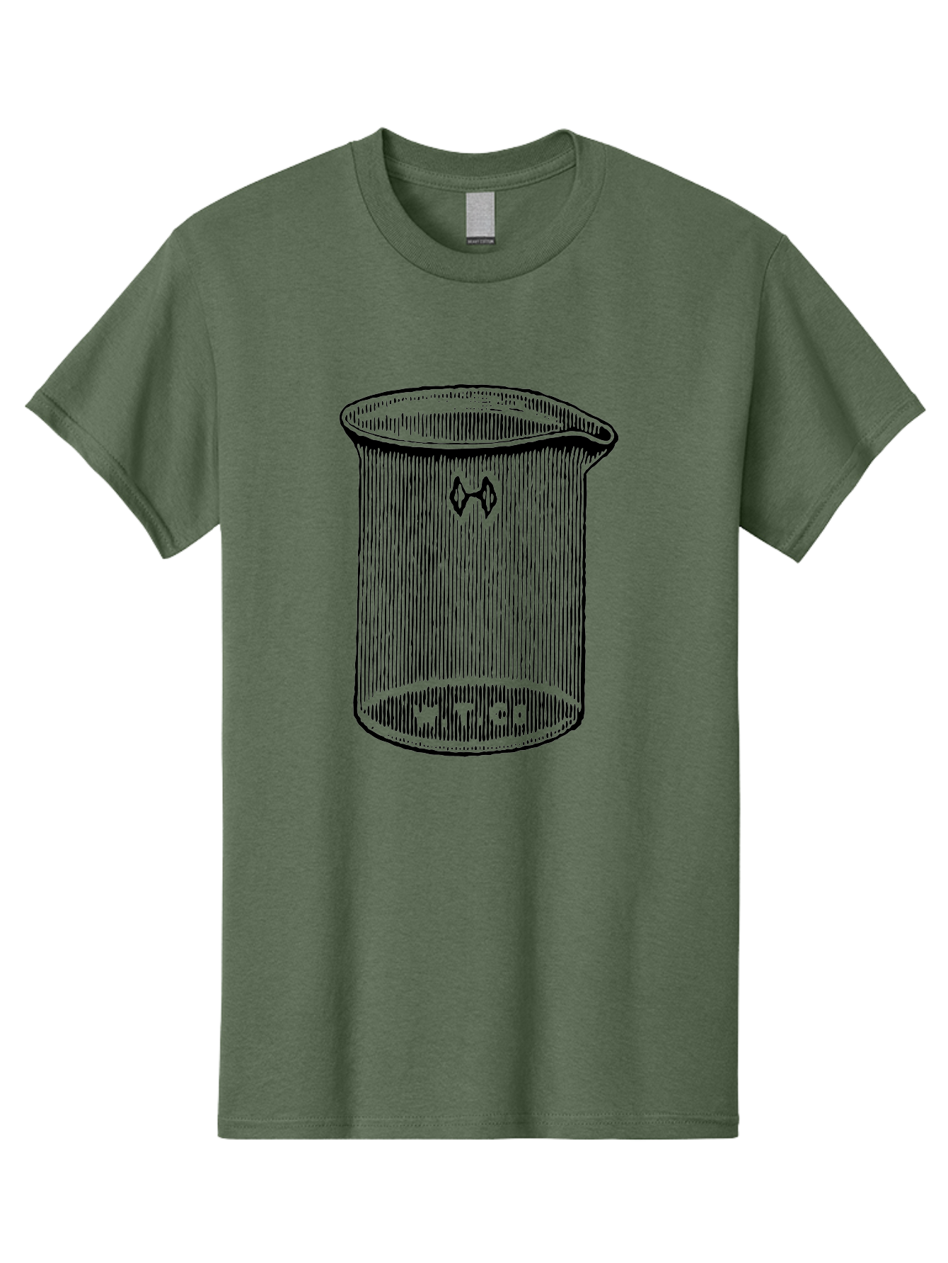 Glass-Beaker Men'S Graphic Tee, 100% Cotton, Comfortable Casual Summer Wear, Machine Washable, Chemical Beaker, Laboratory Equipment, Black And White Illustration, Scientific Glassware, Hazardous Materials Symbol, Chemistry Experiments, Aad601