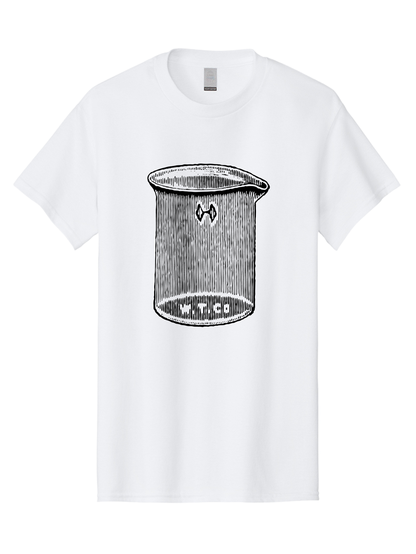 Glass-Beaker Men'S Graphic Tee, 100% Cotton, Comfortable Casual Summer Wear, Machine Washable, Chemical Beaker, Laboratory Equipment, Black And White Illustration, Scientific Glassware, Hazardous Materials Symbol, Chemistry Experiments, Aad601 25