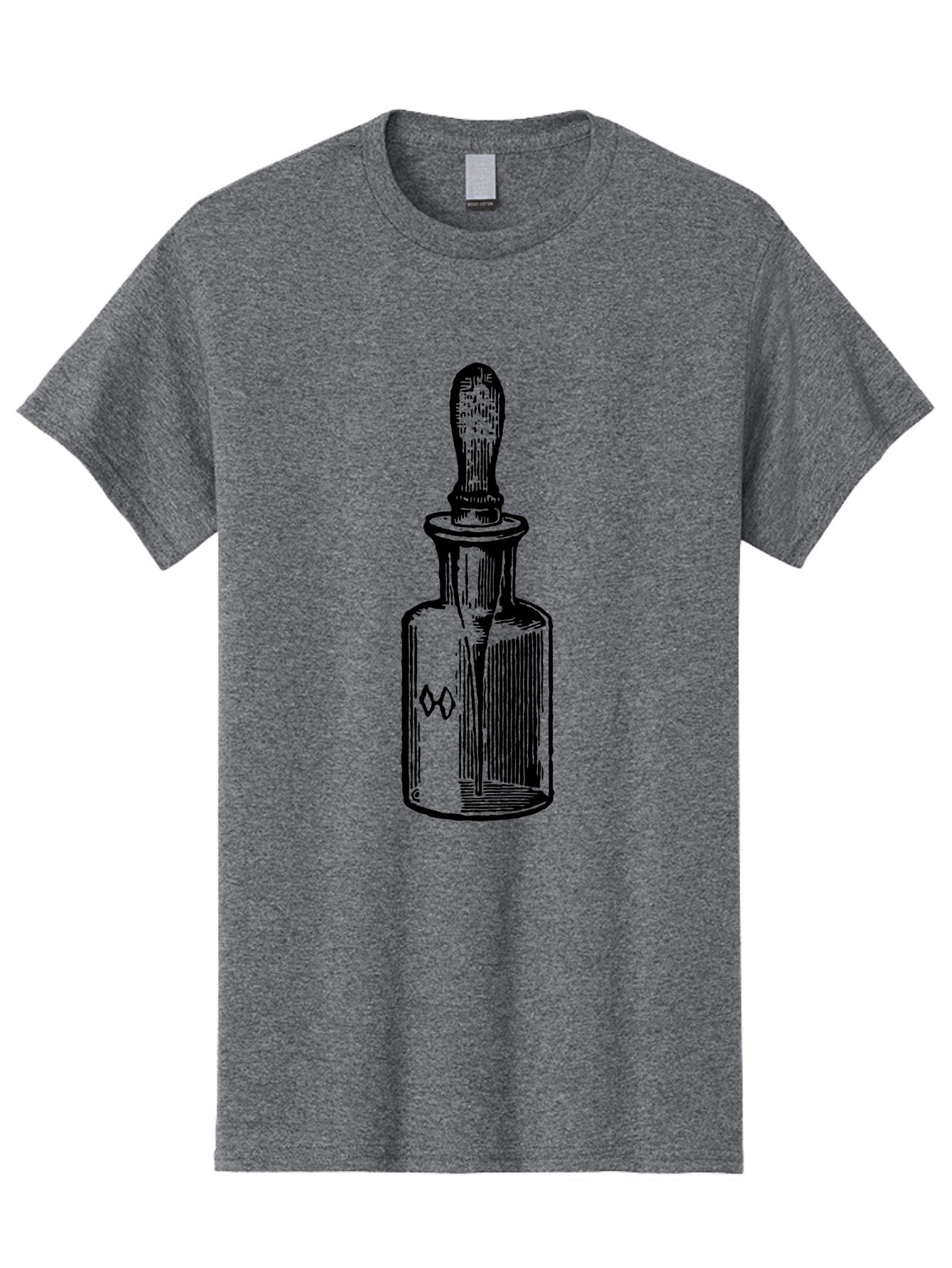 Glass-Bottle-Dropper Men'S Graphic Tee, 100% Cotton, Comfortable Casual Summer Wear, Machine Washable, Glass Bottle, Medicine Container, Vintage Apothecary, Stopper, Medical Equipment, Retro Pharmacy, Historical Medicine Aad602 8