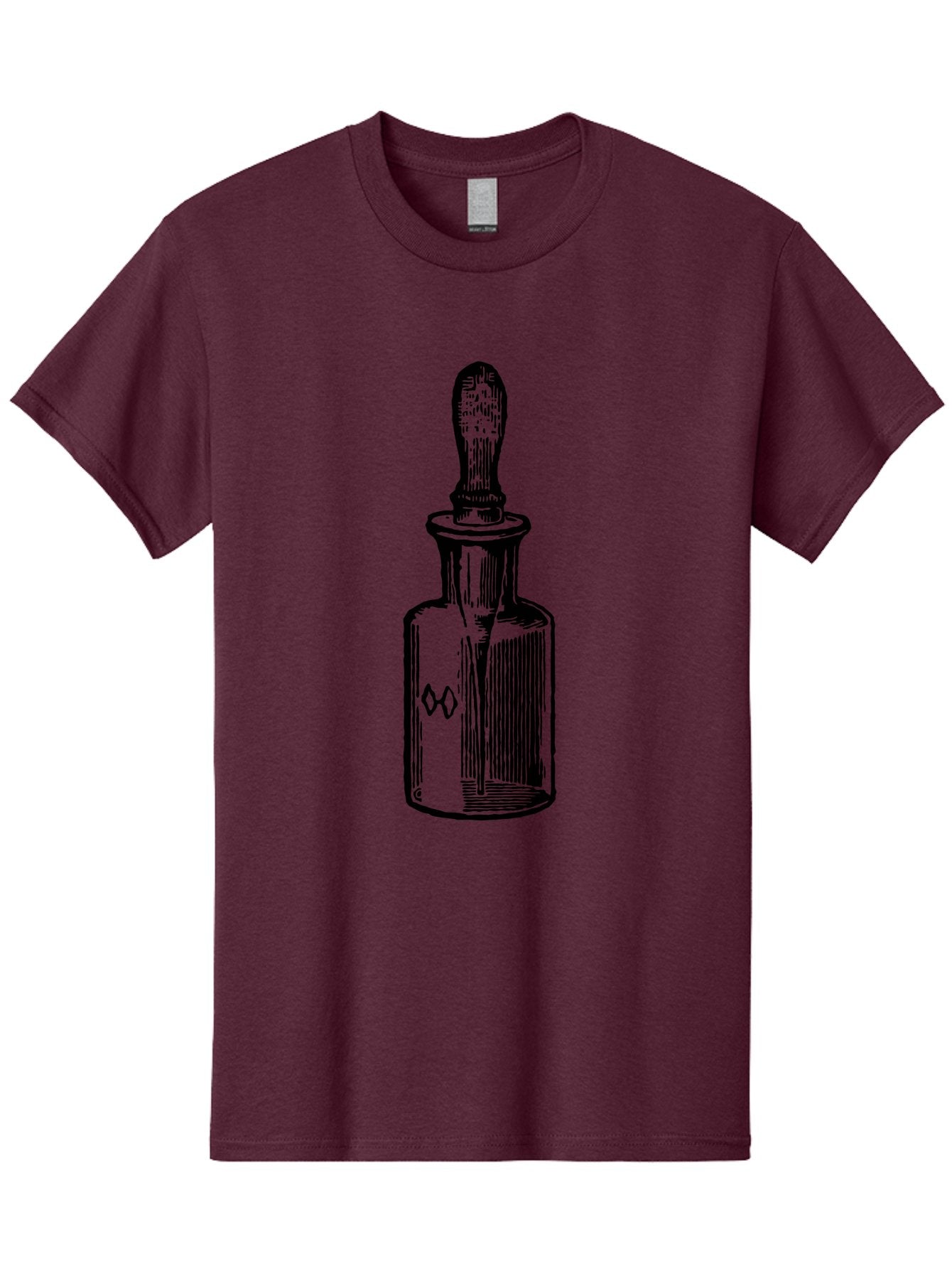 Glass-Bottle-Dropper Men'S Graphic Tee, 100% Cotton, Comfortable Casual Summer Wear, Machine Washable, Glass Bottle, Medicine Container, Vintage Apothecary, Stopper, Medical Equipment, Retro Pharmacy, Historical Medicine Aad602 12