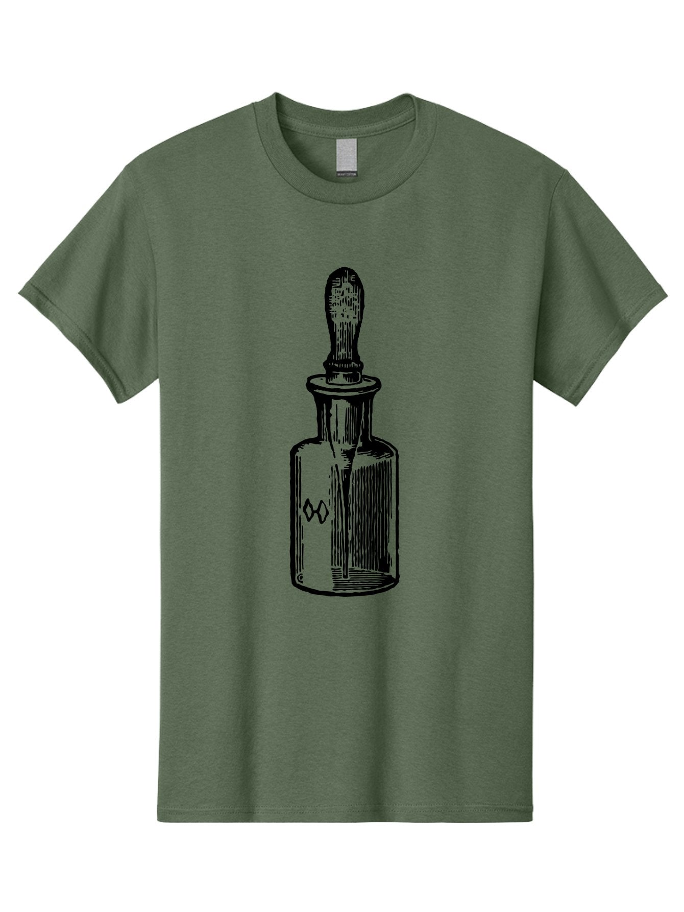 Glass-Bottle-Dropper Men'S Graphic Tee, 100% Cotton, Comfortable Casual Summer Wear, Machine Washable, Glass Bottle, Medicine Container, Vintage Apothecary, Stopper, Medical Equipment, Retro Pharmacy, Historical Medicine Aad602 7