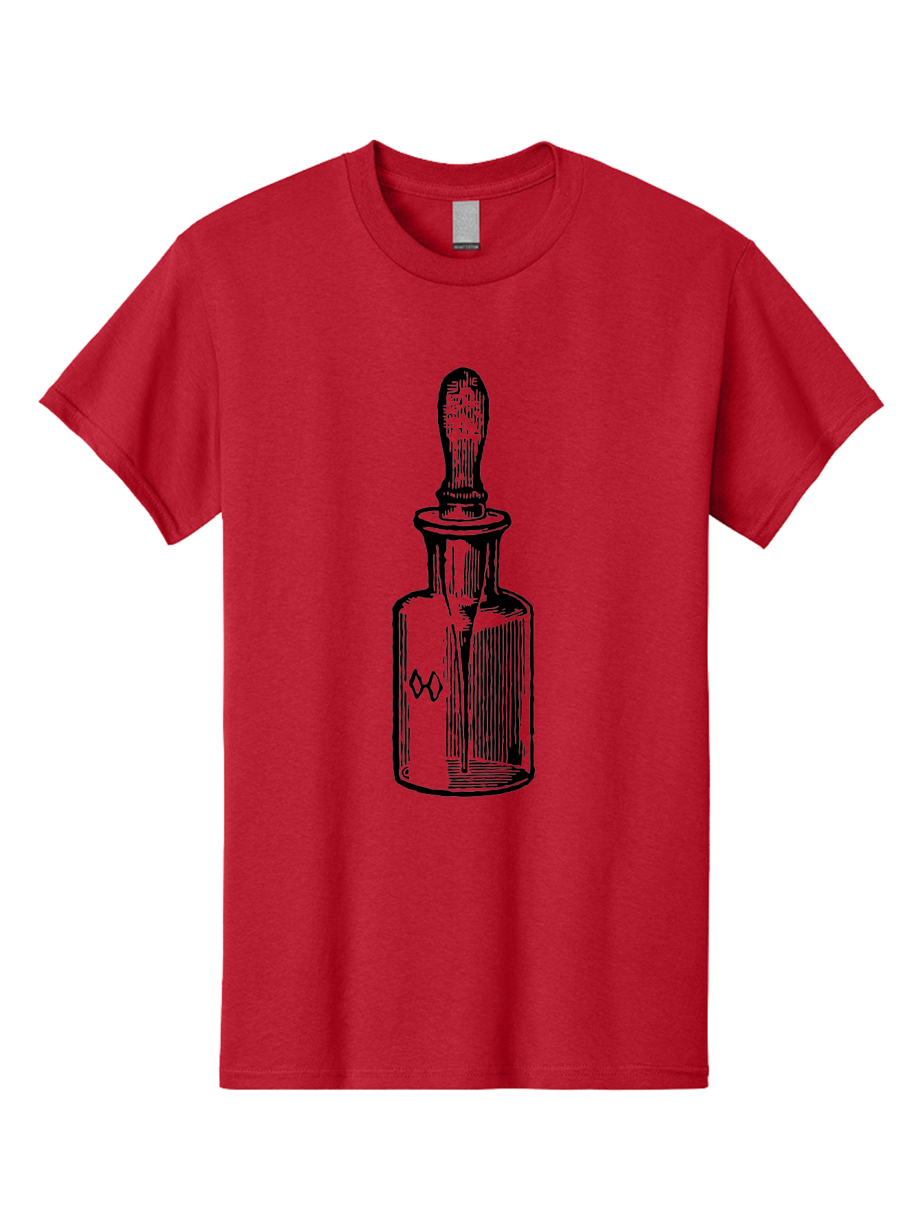 Glass-Bottle-Dropper Men'S Graphic Tee, 100% Cotton, Comfortable Casual Summer Wear, Machine Washable, Glass Bottle, Medicine Container, Vintage Apothecary, Stopper, Medical Equipment, Retro Pharmacy, Historical Medicine Aad602