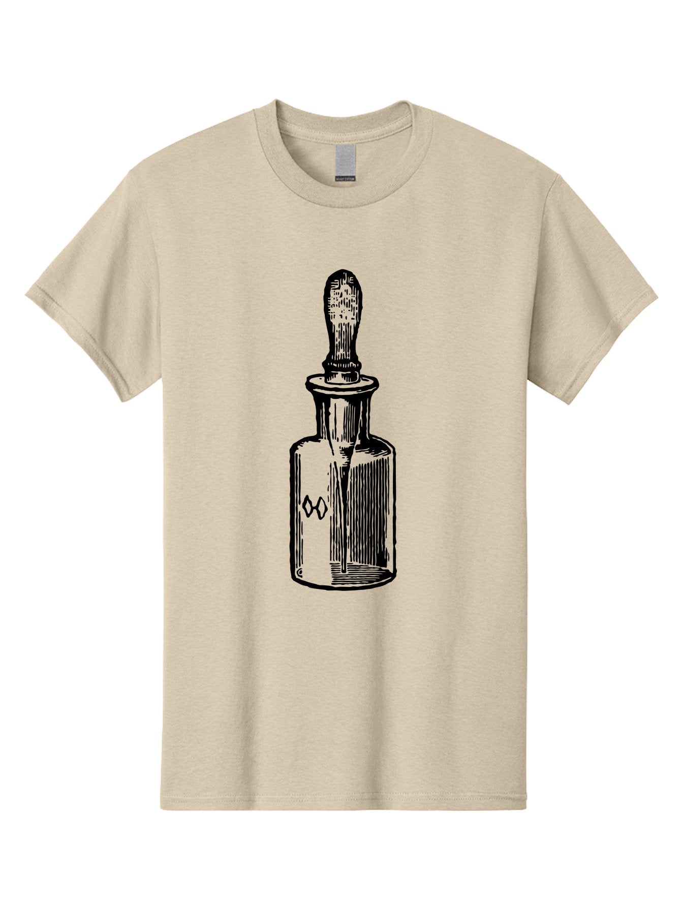 Glass-Bottle-Dropper Men'S Graphic Tee, 100% Cotton, Comfortable Casual Summer Wear, Machine Washable, Glass Bottle, Medicine Container, Vintage Apothecary, Stopper, Medical Equipment, Retro Pharmacy, Historical Medicine Aad602 4