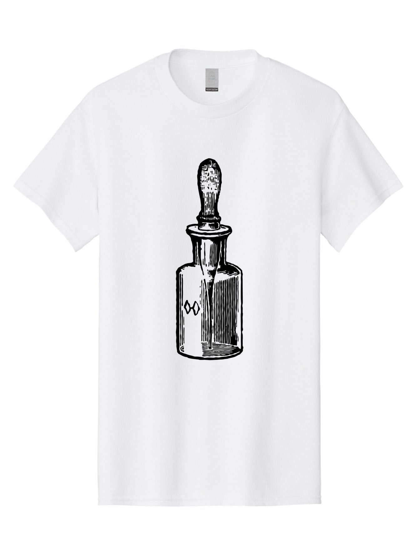 Glass-Bottle-Dropper Men'S Graphic Tee, 100% Cotton, Comfortable Casual Summer Wear, Machine Washable, Glass Bottle, Medicine Container, Vintage Apothecary, Stopper, Medical Equipment, Retro Pharmacy, Historical Medicine Aad602 5