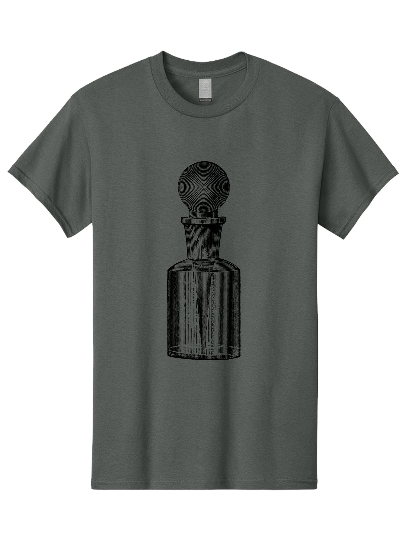 Glass-Bottle Men'S Graphic Tee, 100% Cotton, Comfortable Casual Summer Wear, Machine Washable, Vintage Bottle, Glass Stopper, Elegant Design, Luxury Packaging, Apothecary Jar, Decorative Container, Fine Glassware, Classic Style Aad604 7