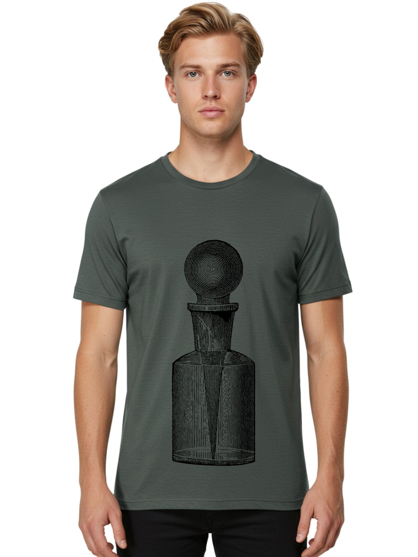 Glass-Bottle Men'S Graphic Tee, 100% Cotton, Comfortable Casual Summer Wear, Machine Washable, Vintage Bottle, Glass Stopper, Elegant Design, Luxury Packaging, Apothecary Jar, Decorative Container, Fine Glassware, Classic Style Aad604 16