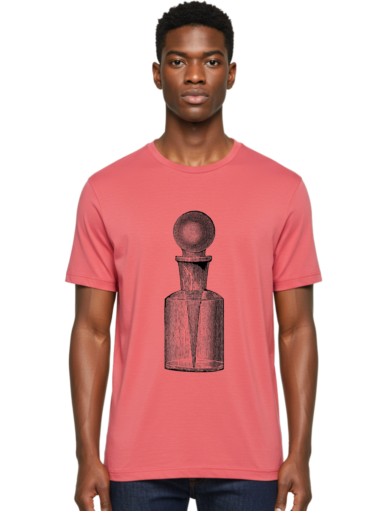 Glass-Bottle Men'S Graphic Tee, 100% Cotton, Comfortable Casual Summer Wear, Machine Washable, Vintage Bottle, Glass Stopper, Elegant Design, Luxury Packaging, Apothecary Jar, Decorative Container, Fine Glassware, Classic Style Aad604 20