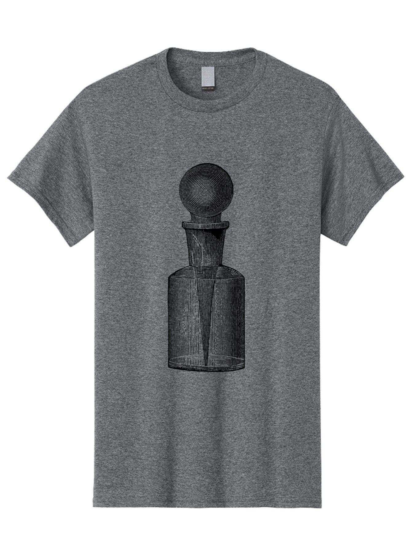 Glass-Bottle Men'S Graphic Tee, 100% Cotton, Comfortable Casual Summer Wear, Machine Washable, Vintage Bottle, Glass Stopper, Elegant Design, Luxury Packaging, Apothecary Jar, Decorative Container, Fine Glassware, Classic Style Aad604 5