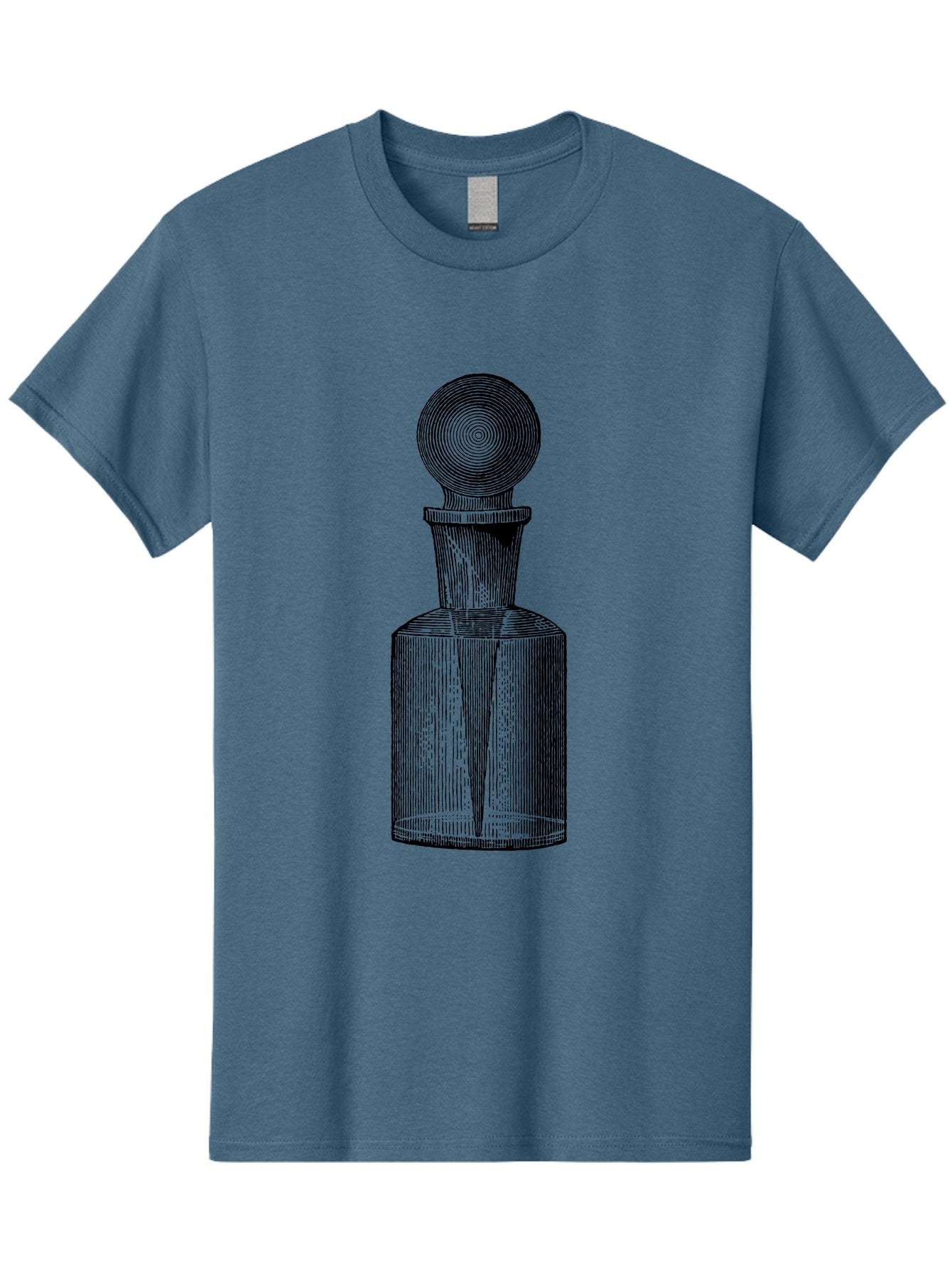 Glass-Bottle Men'S Graphic Tee, 100% Cotton, Comfortable Casual Summer Wear, Machine Washable, Vintage Bottle, Glass Stopper, Elegant Design, Luxury Packaging, Apothecary Jar, Decorative Container, Fine Glassware, Classic Style Aad604 14