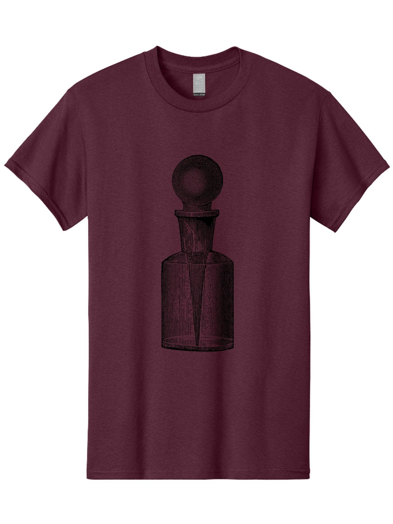 Glass-Bottle Men'S Graphic Tee, 100% Cotton, Comfortable Casual Summer Wear, Machine Washable, Vintage Bottle, Glass Stopper, Elegant Design, Luxury Packaging, Apothecary Jar, Decorative Container, Fine Glassware, Classic Style Aad604 9