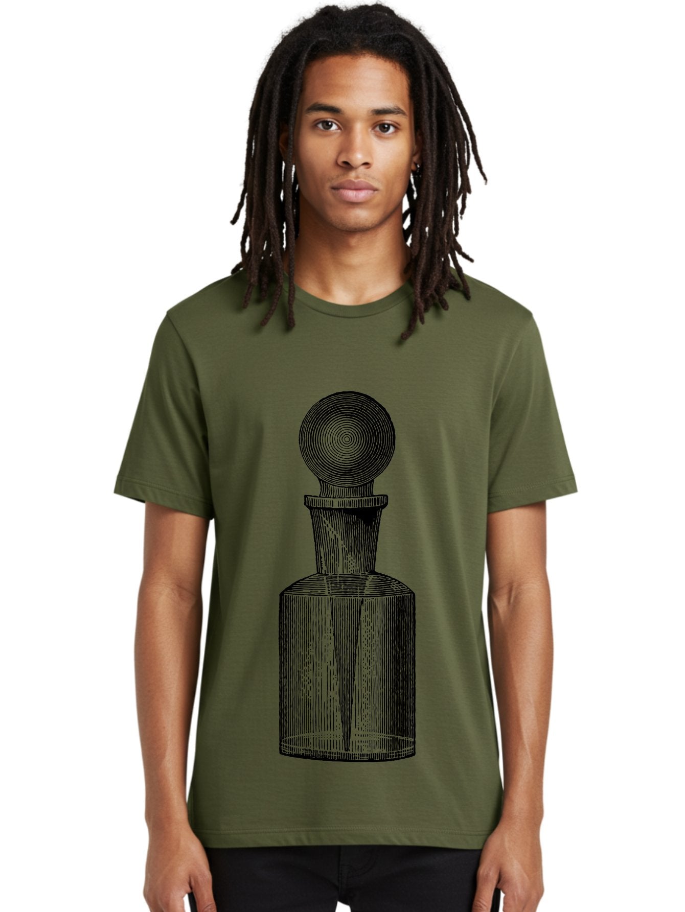 Glass-Bottle Men'S Graphic Tee, 100% Cotton, Comfortable Casual Summer Wear, Machine Washable, Vintage Bottle, Glass Stopper, Elegant Design, Luxury Packaging, Apothecary Jar, Decorative Container, Fine Glassware, Classic Style Aad604 19