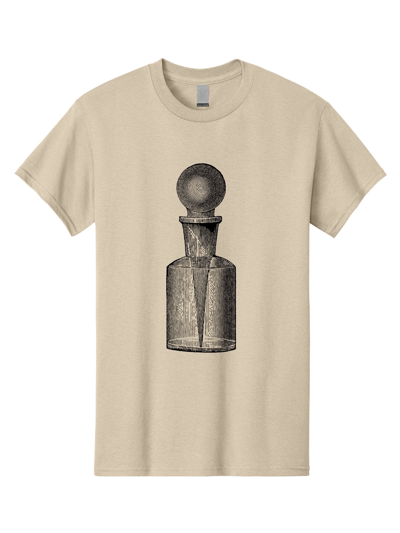 Glass-Bottle Men'S Graphic Tee, 100% Cotton, Comfortable Casual Summer Wear, Machine Washable, Vintage Bottle, Glass Stopper, Elegant Design, Luxury Packaging, Apothecary Jar, Decorative Container, Fine Glassware, Classic Style Aad604 10